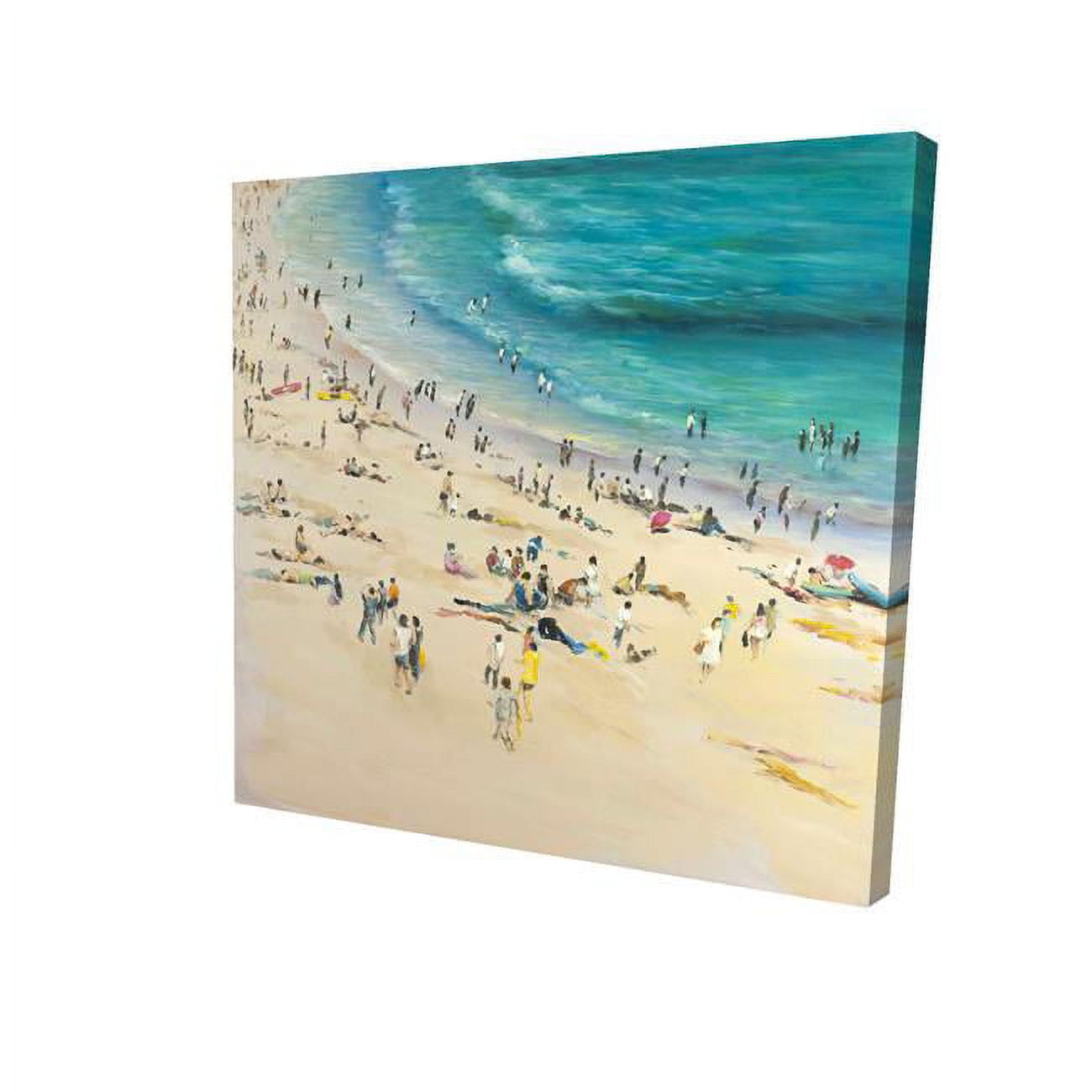 16 x 16 in. Summer Crowd At The Beach-Print on Canvas