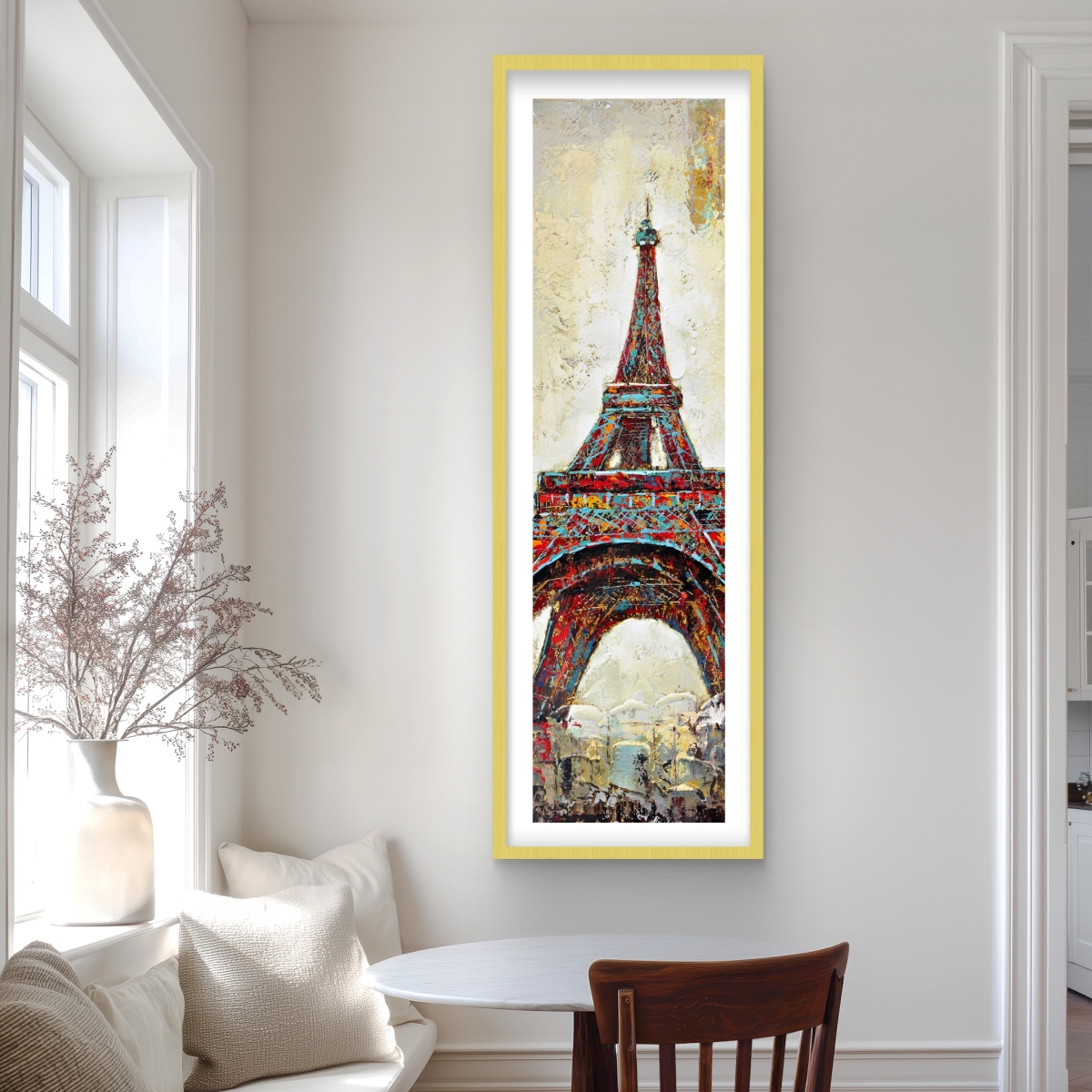 C1FM20600IC9QD 20 x 60 in. Abstract Eiffel Tower - Framed Matted Print - Home Decor