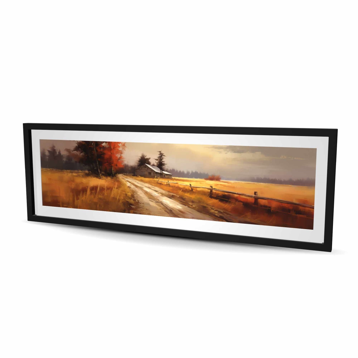 C1FM20601GV7IF 20 x 60 in. Rain Approaching - Office Landscapes Framed Matted Print