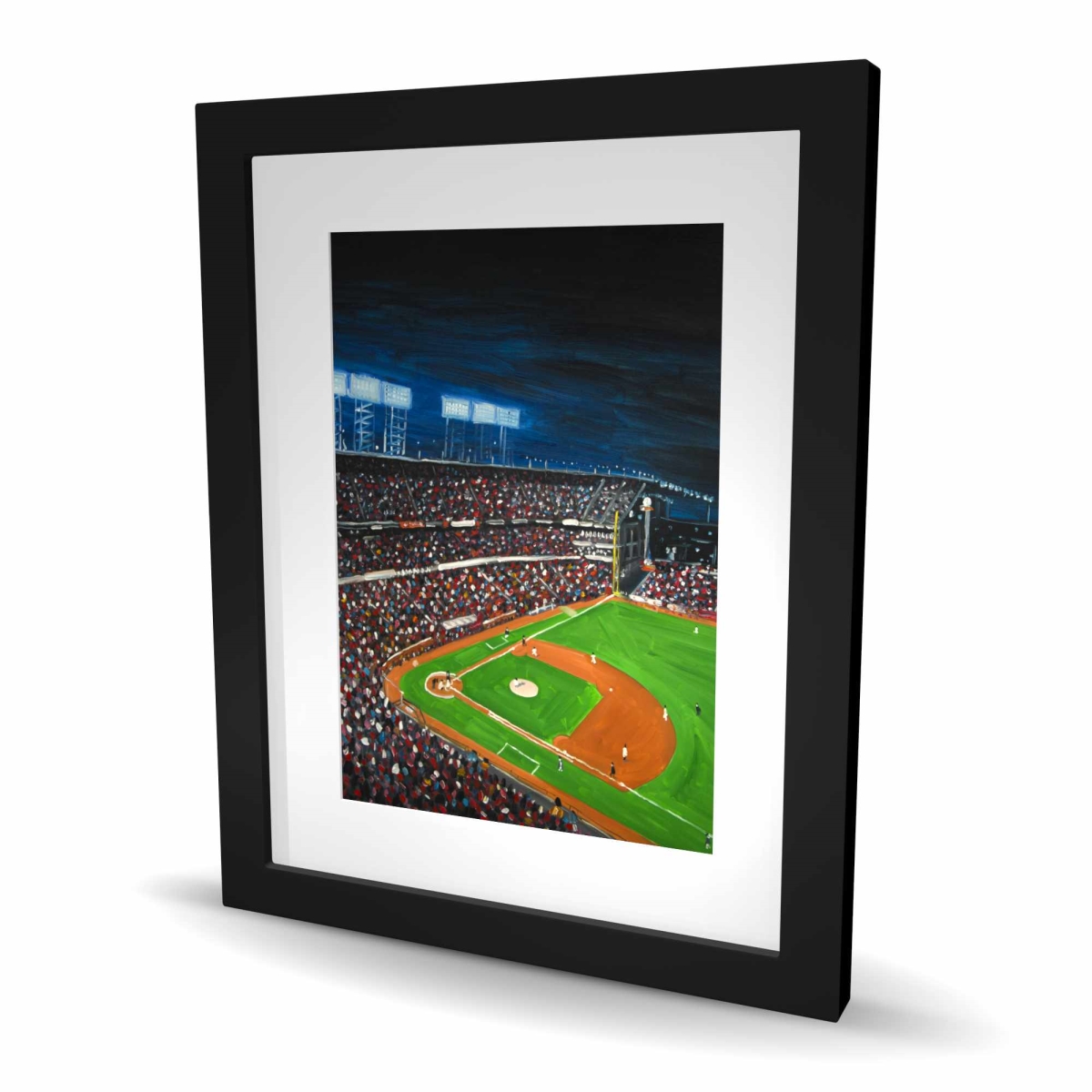 C1FM1620IVOJF3 16 x 20 in. Baseball Game - Blue Hobbies Framed Matted Print for Decor