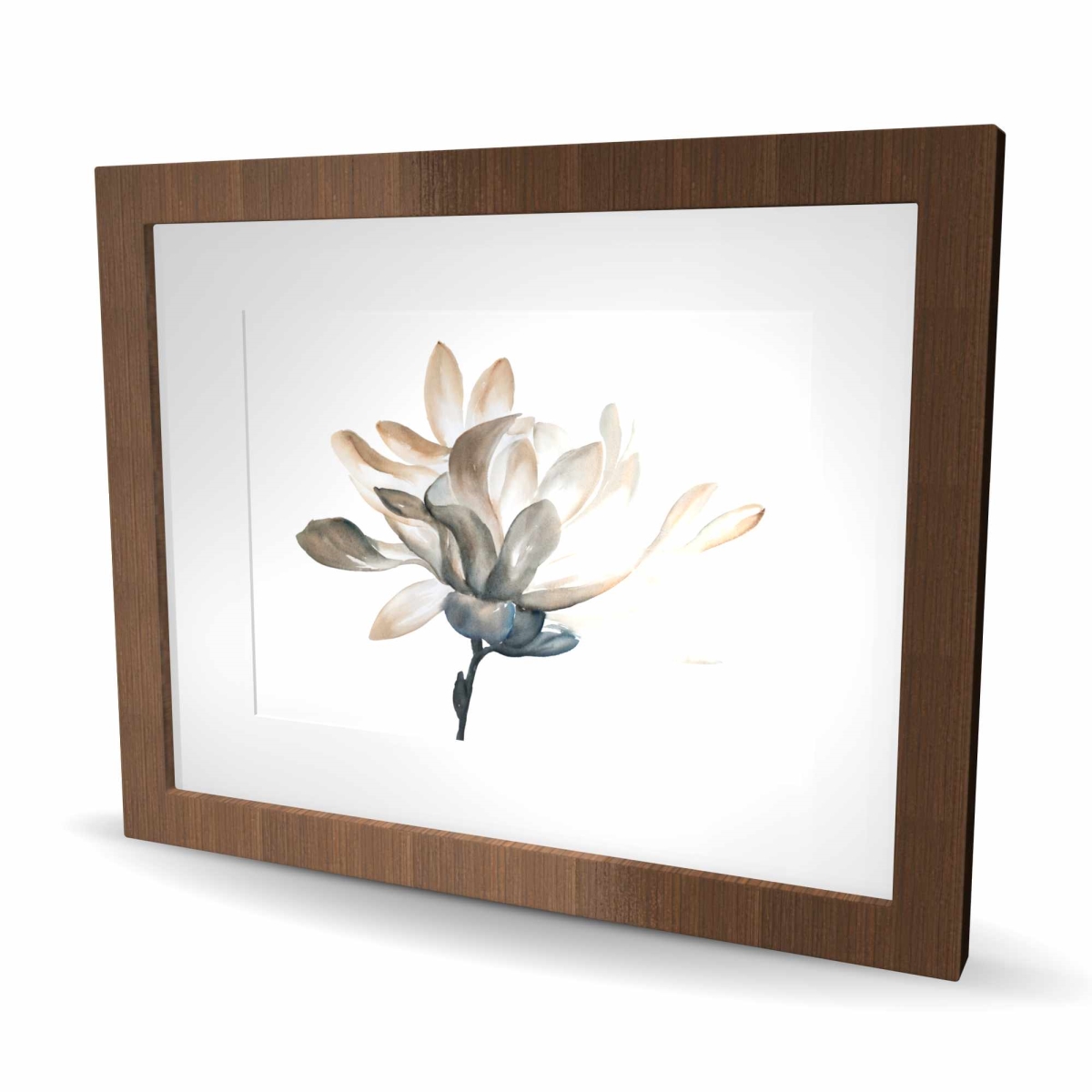C1FM1620NNM0N7 16 x 20 in. Softness - Beige Floral Botanical Framed Matted Print Decor