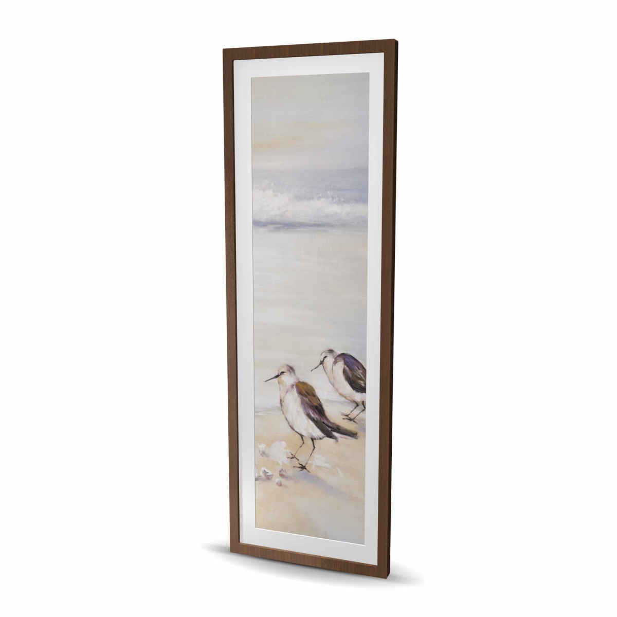 C1FM2060HKPIBC 20 x 60 in. Two Sandpipers on the Beach - Framed Matted Print for Decor