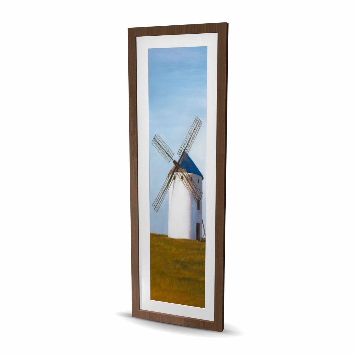 C1FM1648YSM9O7 16 x 48 in. Big Windmill - Framed Matted Print for Home Office Decor