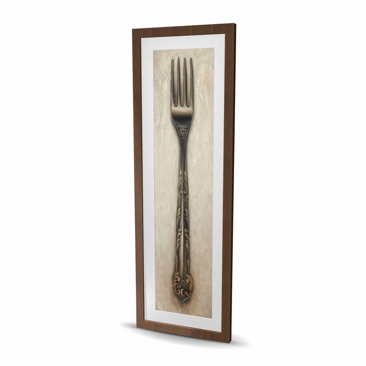 C1FM1648ZINW4N 16 x 48 in. Vintage Fork Still Life Print - Framed Matted Home Decor