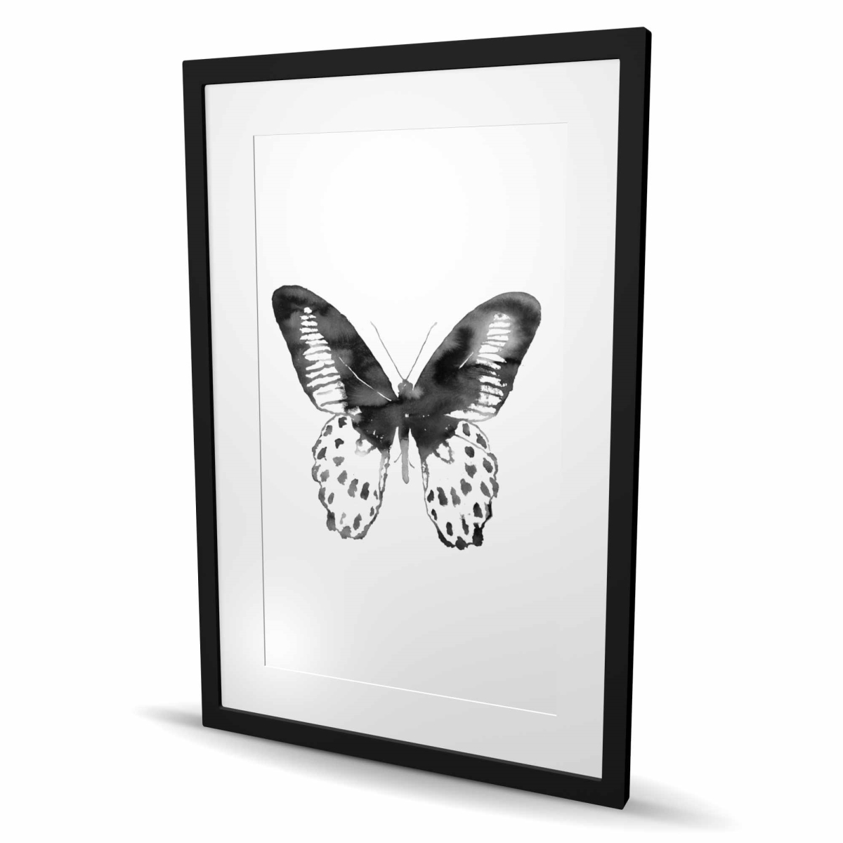 C1FM2436RAHM1L 24 x 36 in. Black Butterfly - Monochrome Framed Matted Print for Decor