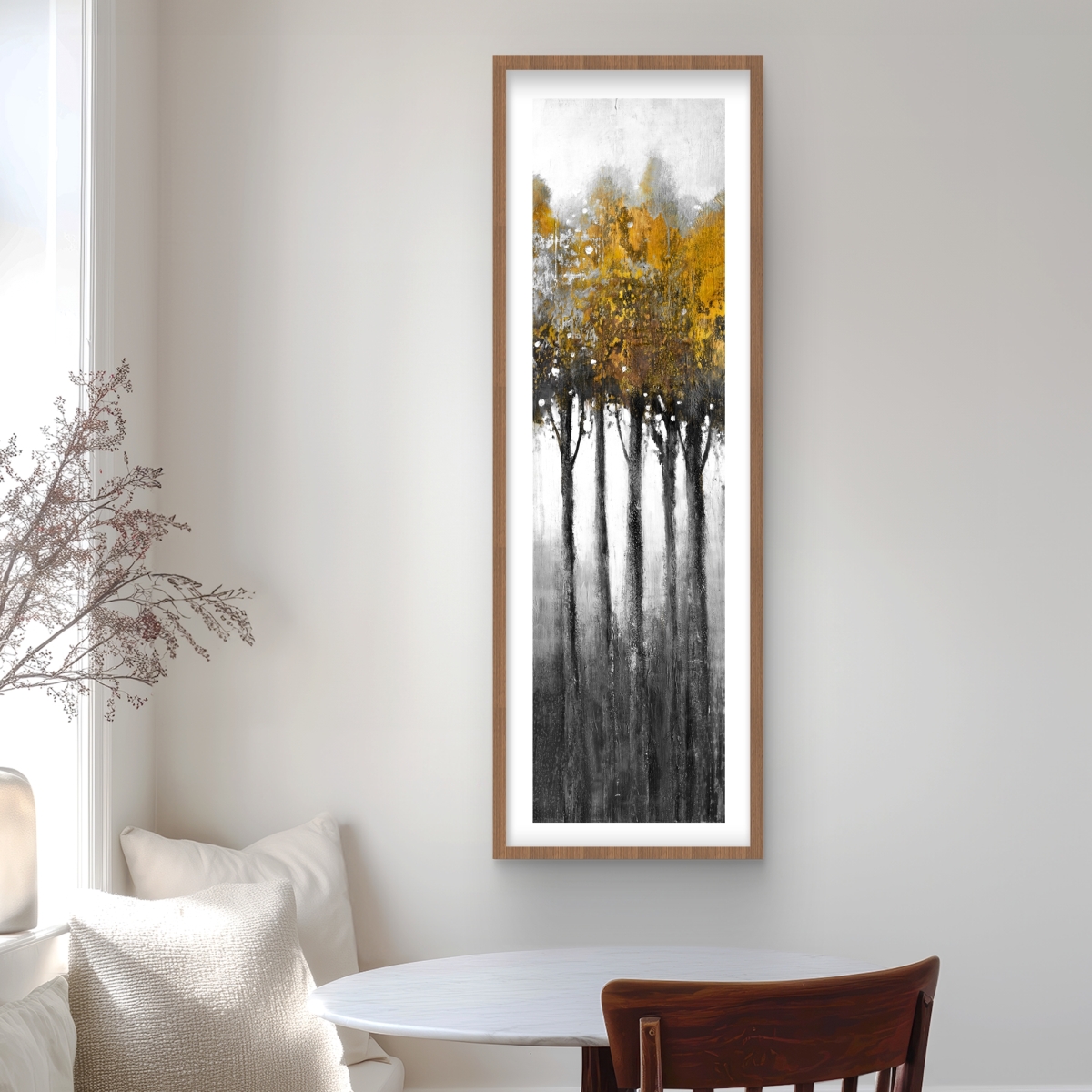 C1FM164888WMS6 16 x 48 in. Illuminated Forest - Framed Matted Print for Home Decor