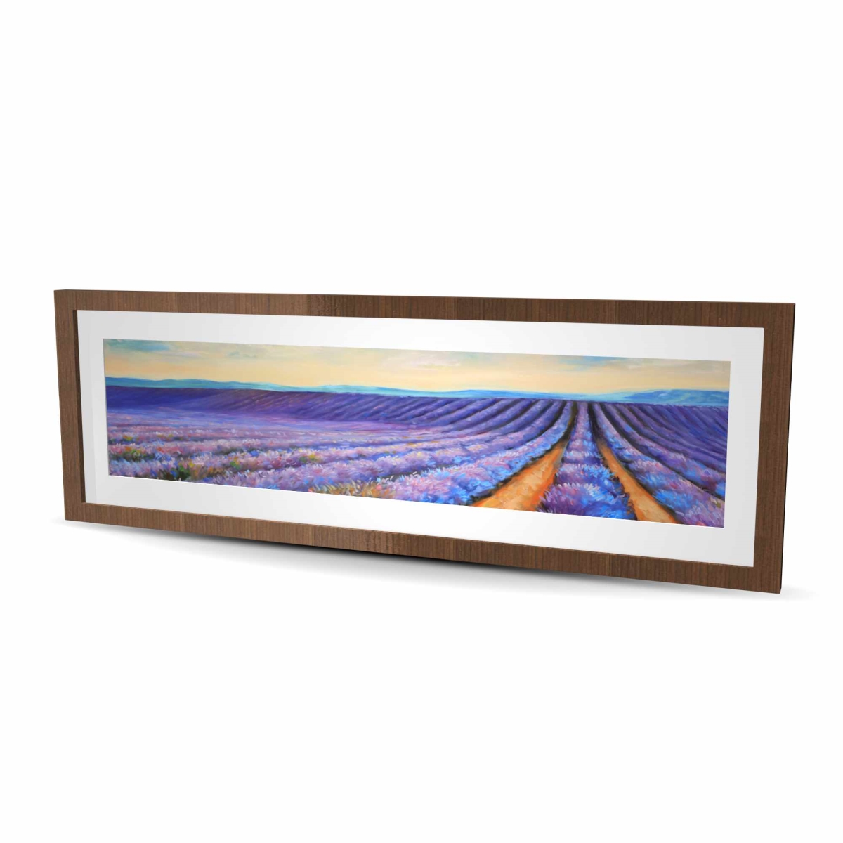 C1FM16488GG68C 16 x 48 in. Lavender Fields - Contemporary Bathroom Framed Print Decor