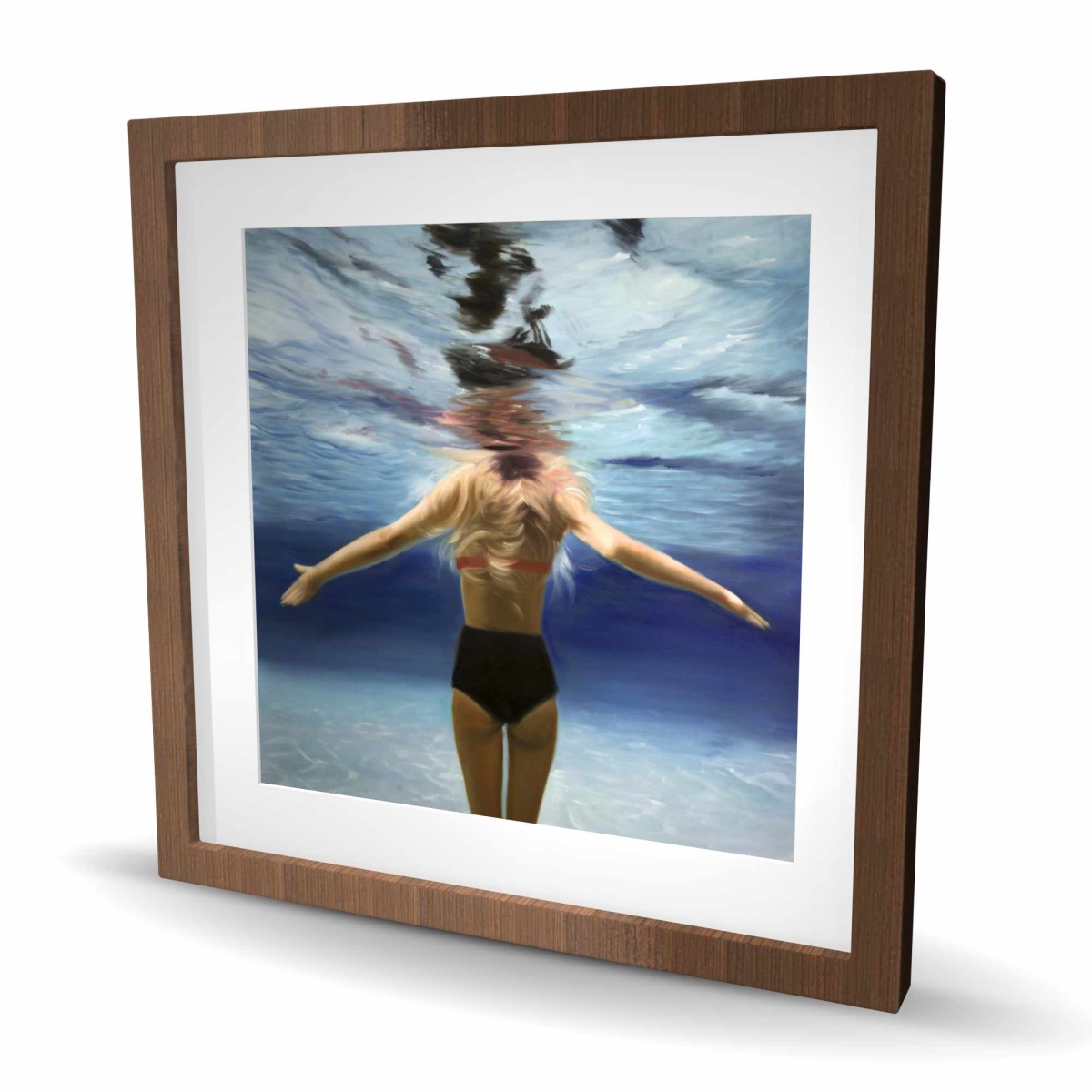 C1FM2424CF0QAQ 24 x 24 in. Under the Sea - Beach Bedroom Framed Matted Print for Decor