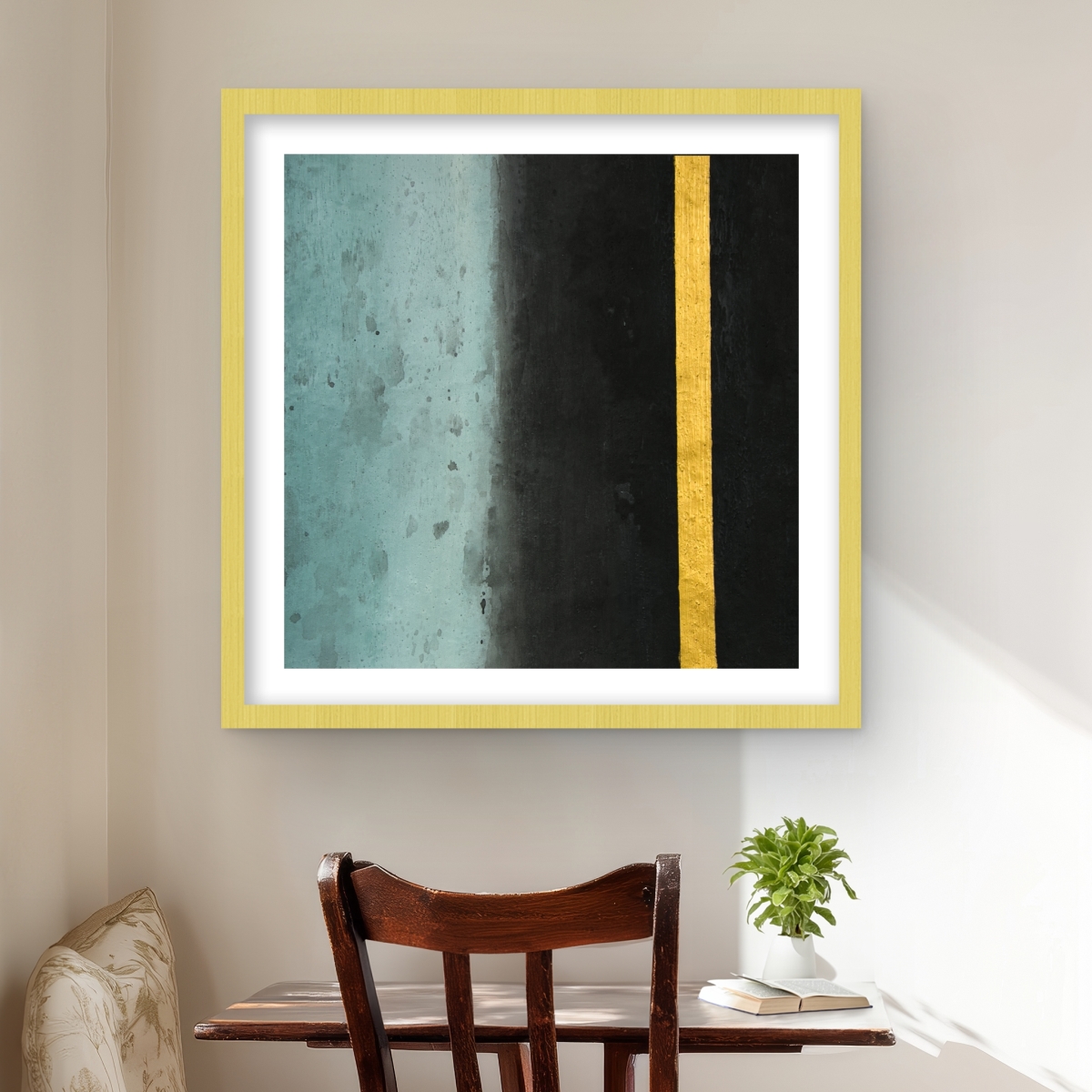 C1FM2424HBDZ0P 24 x 24 in. Twilight - Shapes Man Cave Framed Matted Print - Home Decor