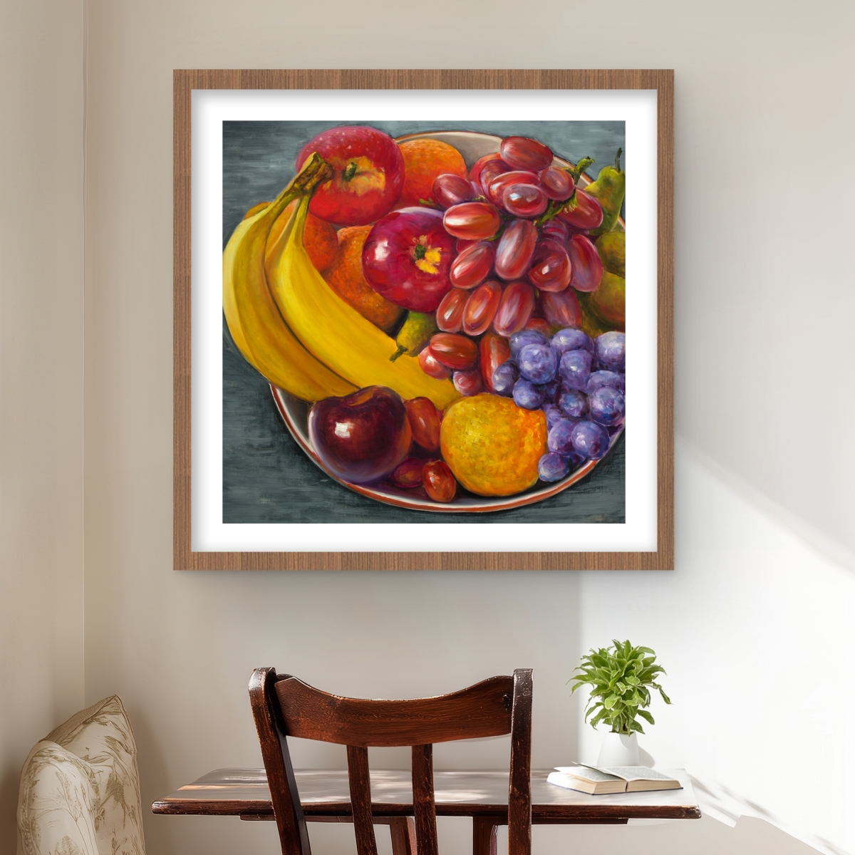 C1FM2424H100BE 24 x 24 in. Bowl of Fruits - Still Life Food Print for Home Decor