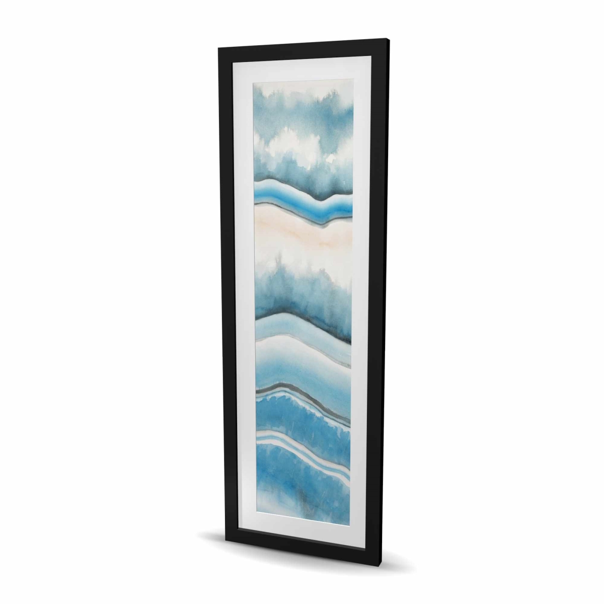 C1FM1648QVPP37 16 x 48 in. Textured Geode - Abstract Framed Matted Print for Home Decor