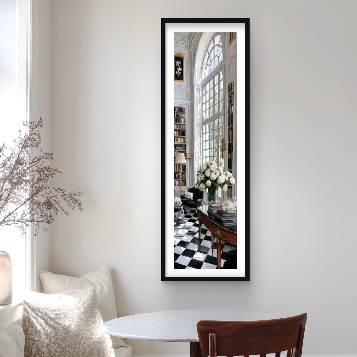 C1FM1648X87RL3 16 x 48 in. Inviting - Green Office Framed Matted Print for Home Decor