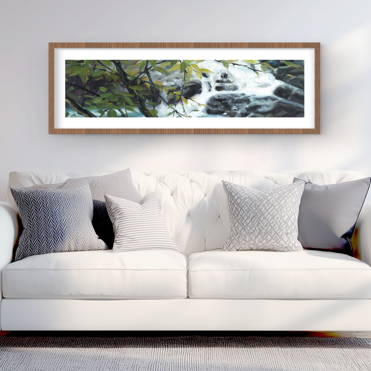 C1FM1648B9ZXR8 16 x 48 in. Peaceful Fall - Framed Matted Print for Home Decor