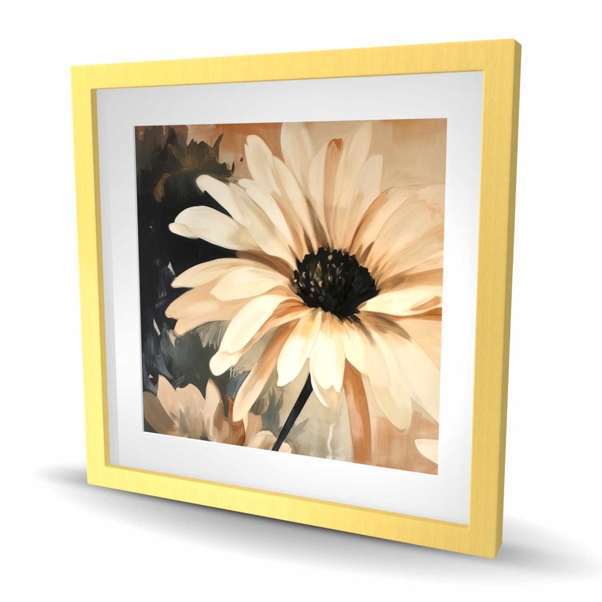 C1FM2424AXZE07 24 x 24 in. Delicate Daisy - Black Framed Matted Print for Home Decor