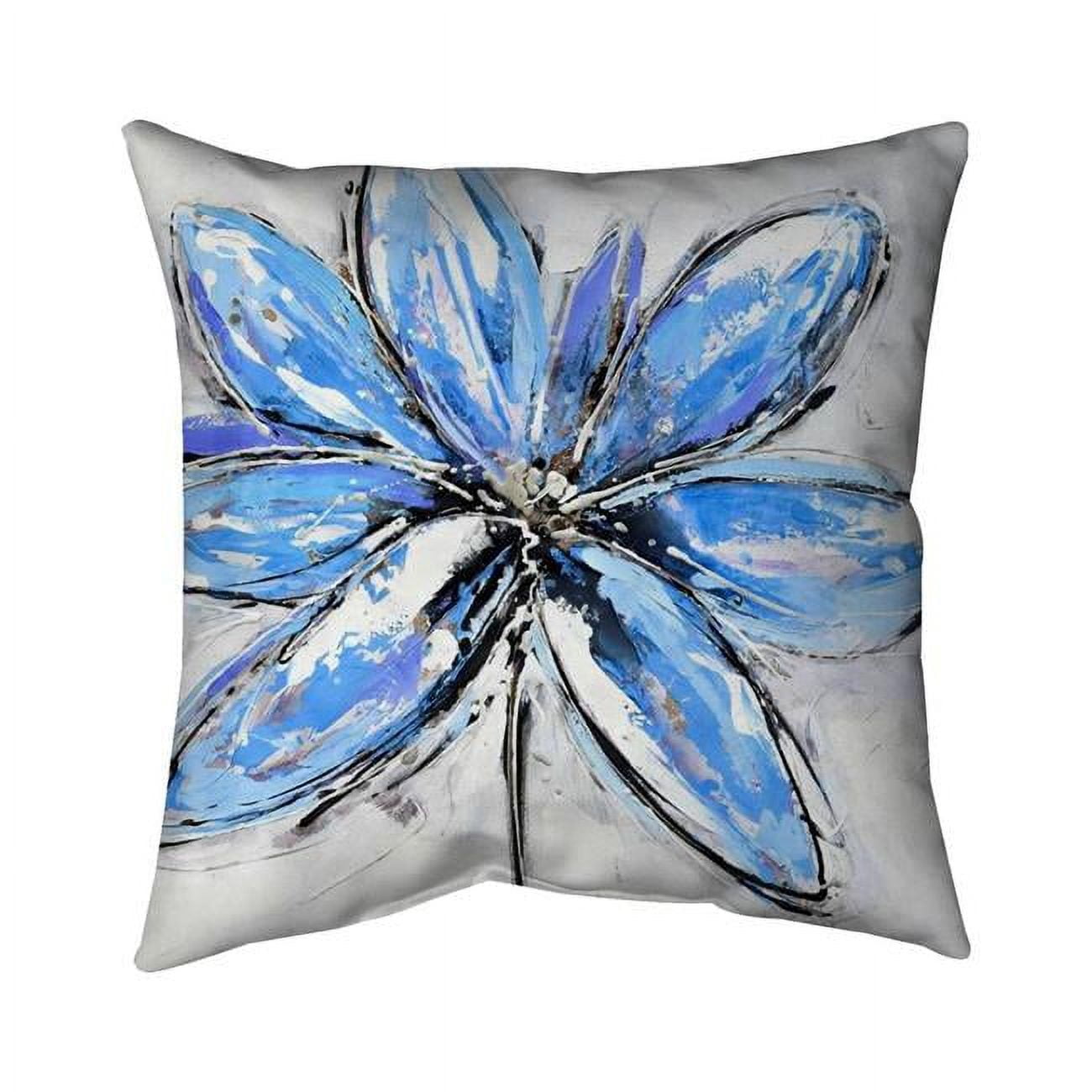 16 x 16 in. Blue Flower-Double Sided Print Indoor Pillow Cover