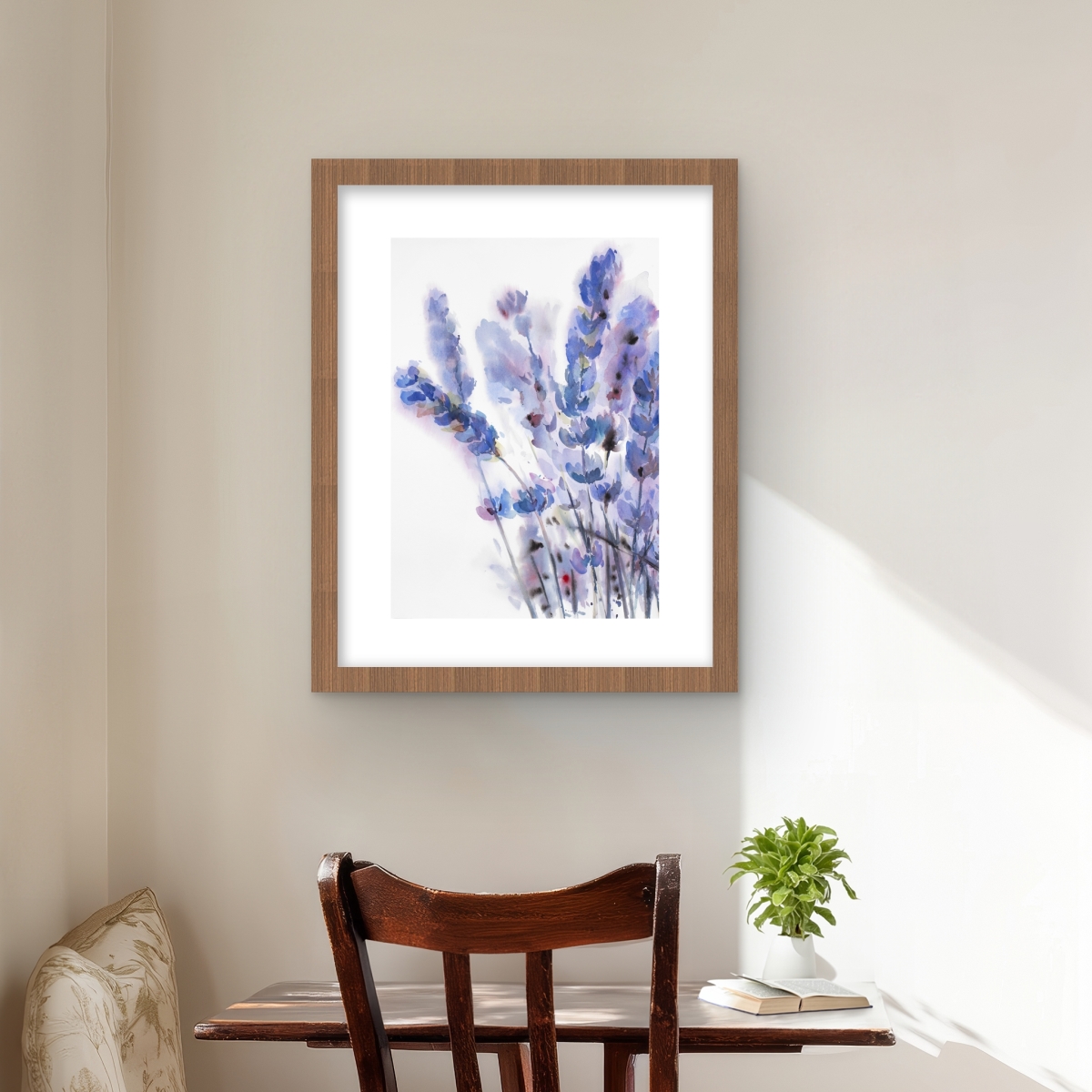 C1FM1620PRGP31 16 x 20 in. Watercolor Lavender Flowers Print - Farmhouse Home Decor
