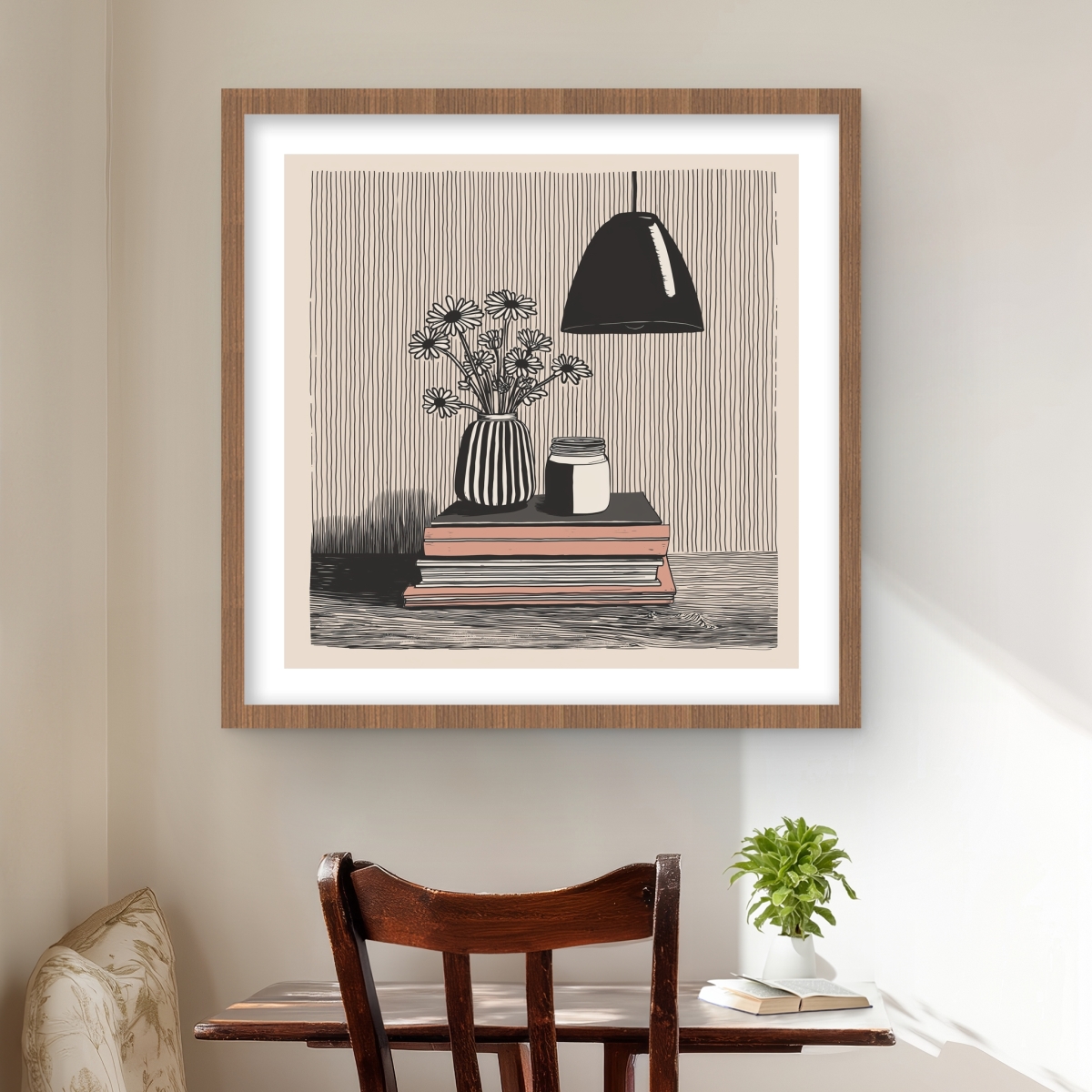 C1FM242476CM28 24 x 24 in. On Top - Still Life Black Framed Matted Print for Home Decor