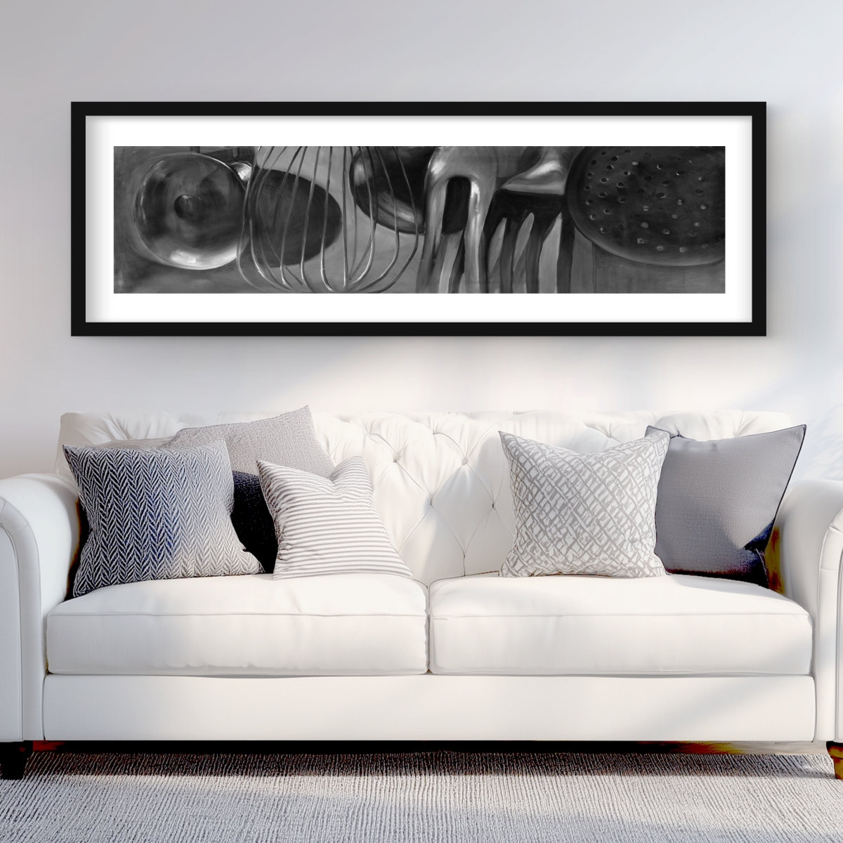 C1FM2060OPTOIY 20 x 60 in. Kitchen Tools - Gastronomy Black Framed Matted Print Decor