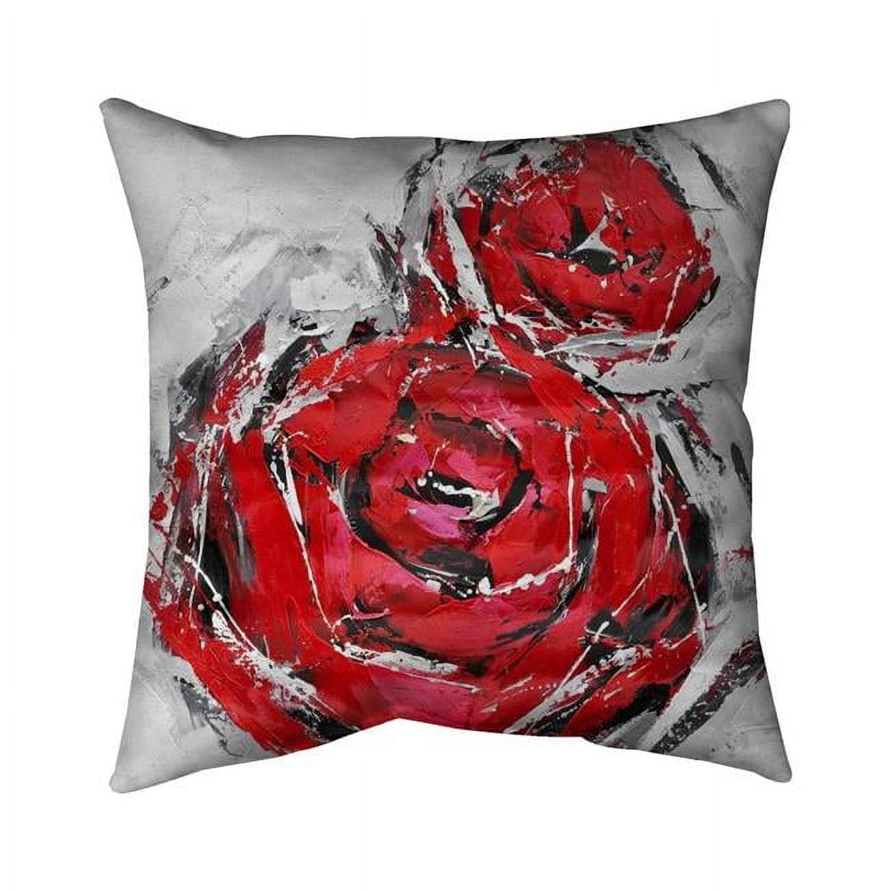 16 x 16 in. Abstract Red Roses-Double Sided Print Indoor Pillow Cover