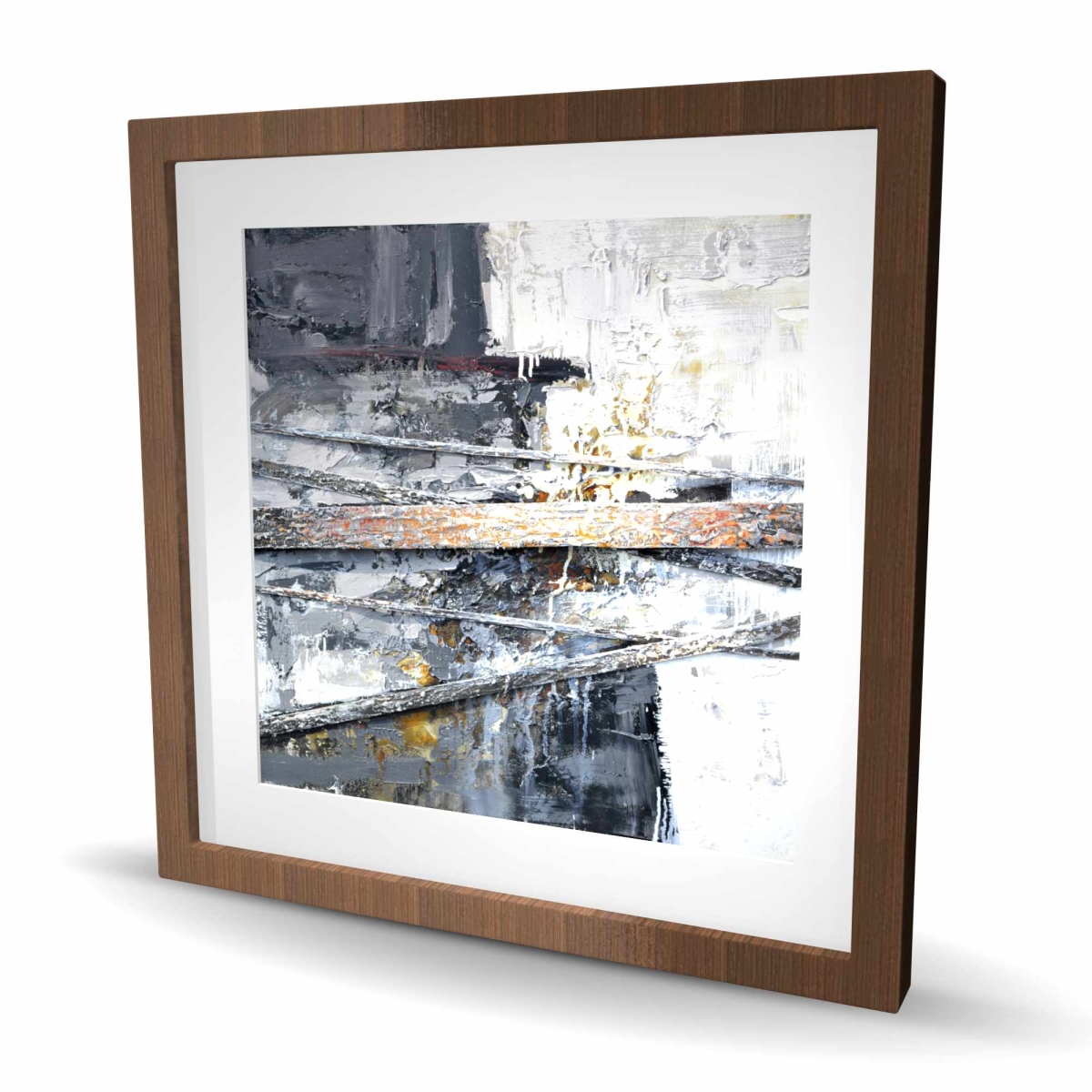 C1FM24245YB0NE 24 x 24 in. Texturized Paint Splashing Stripes - Abstract Office Print