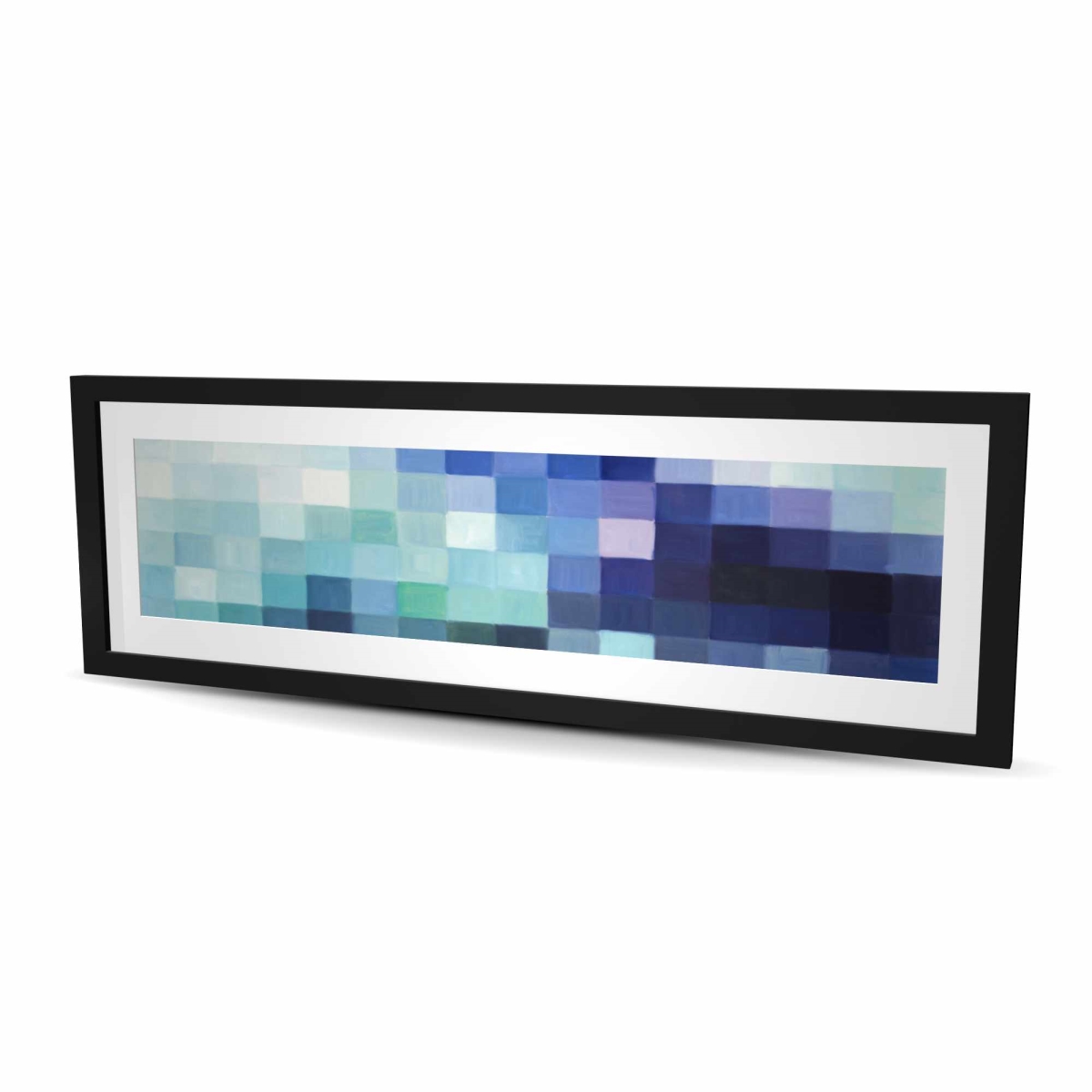 C1FM1648DYNXD0 16 x 48 in. Pixelized Landscape - Framed Matted Print for Home Decor