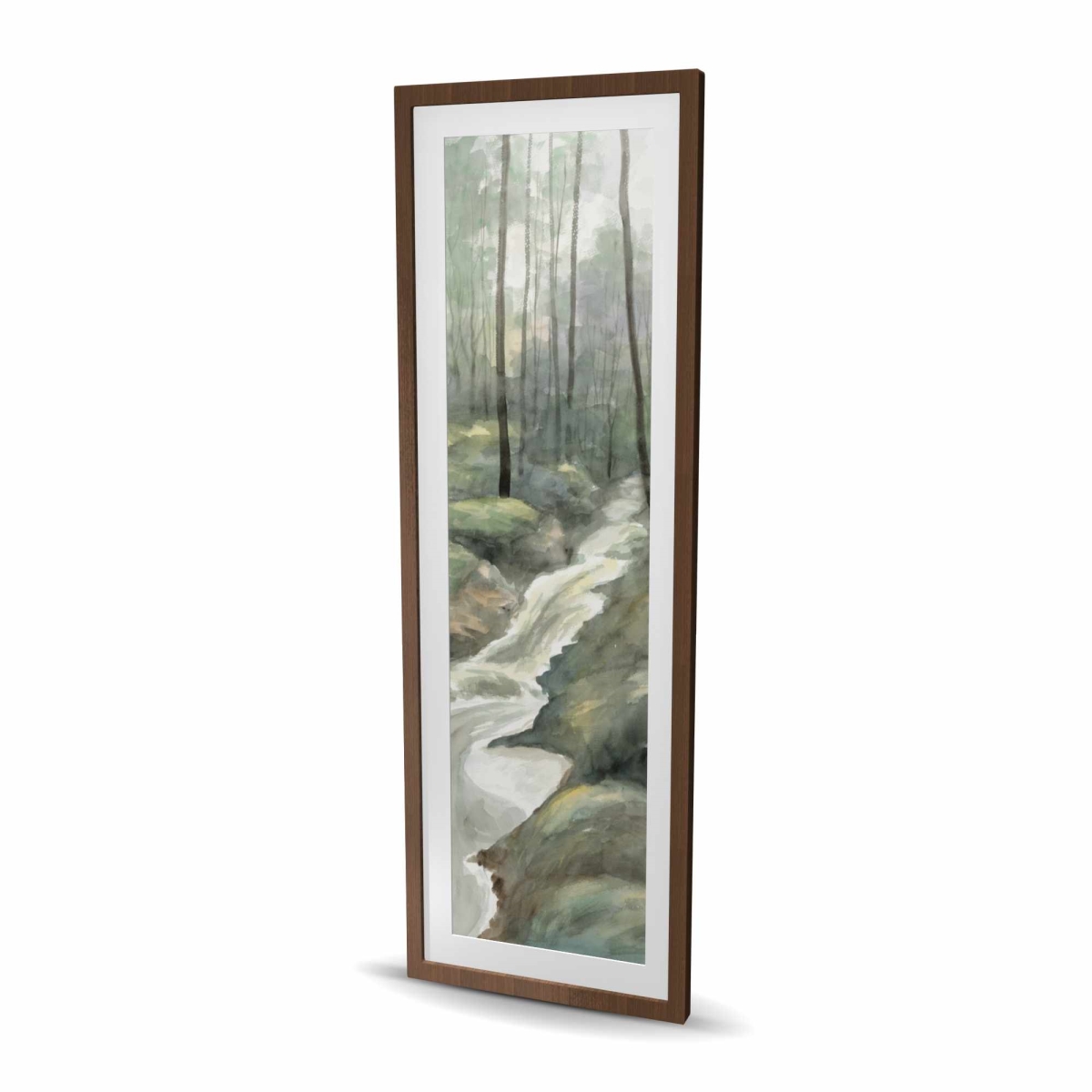 C1FM2060XP46V7 20 x 60 in. Waterfall - Waves Blue Framed Matted Print for Home Decor