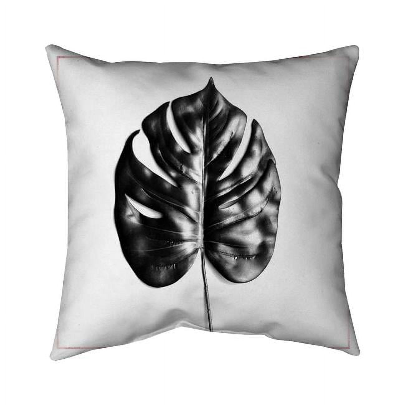 16 x 16 in. Split Leaf Philodendron with Rose Line-Double Sided Print Indoor Pillow Cover