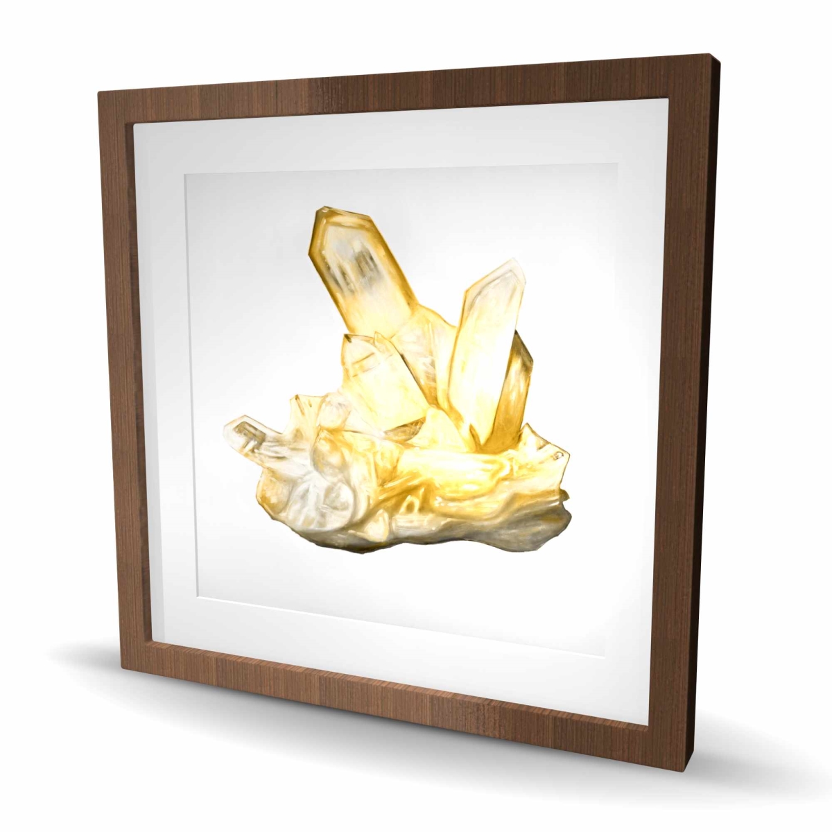 C1FM2424BB3SDN 24 x 24 in. Citrine Stone - Modern Bedroom Framed Matted Print Decor