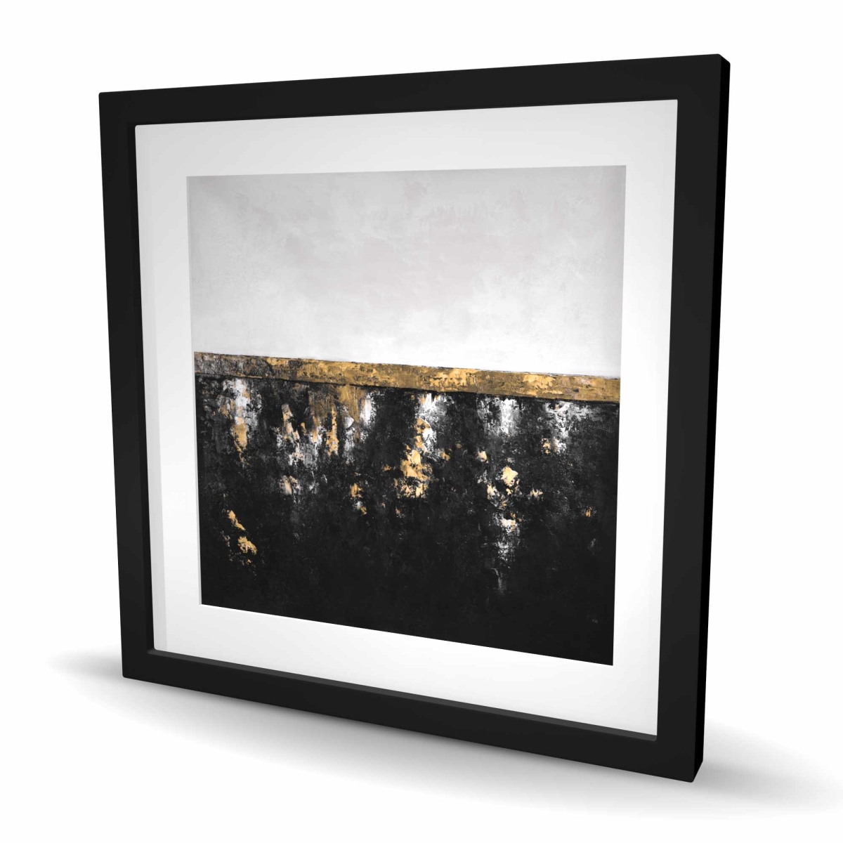 C1FM2424HTXGC5 24 x 24 in. Abstract Container - Gold Framed Matted Print for Home Decor
