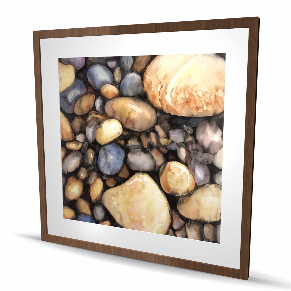 C1FM3636M8JXH8 36 x 36 in. Small Pebbles - Still Life Hygge Framed Matted Print Decor