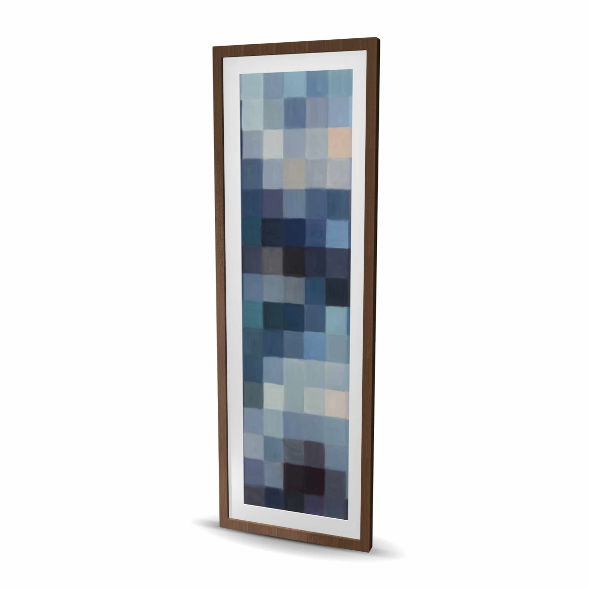 C1FM2060BCFJAF 20 x 60 in. Pixelated Mountainous Landscape - Shapes Blue Framed Print