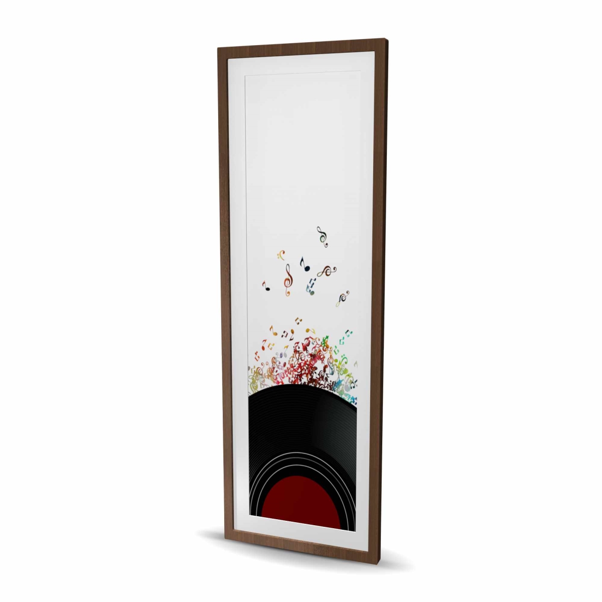 C1FM2060BWRN96 20 x 60 in. Notes Escaping From A Vinyl Record - Framed Print Decor