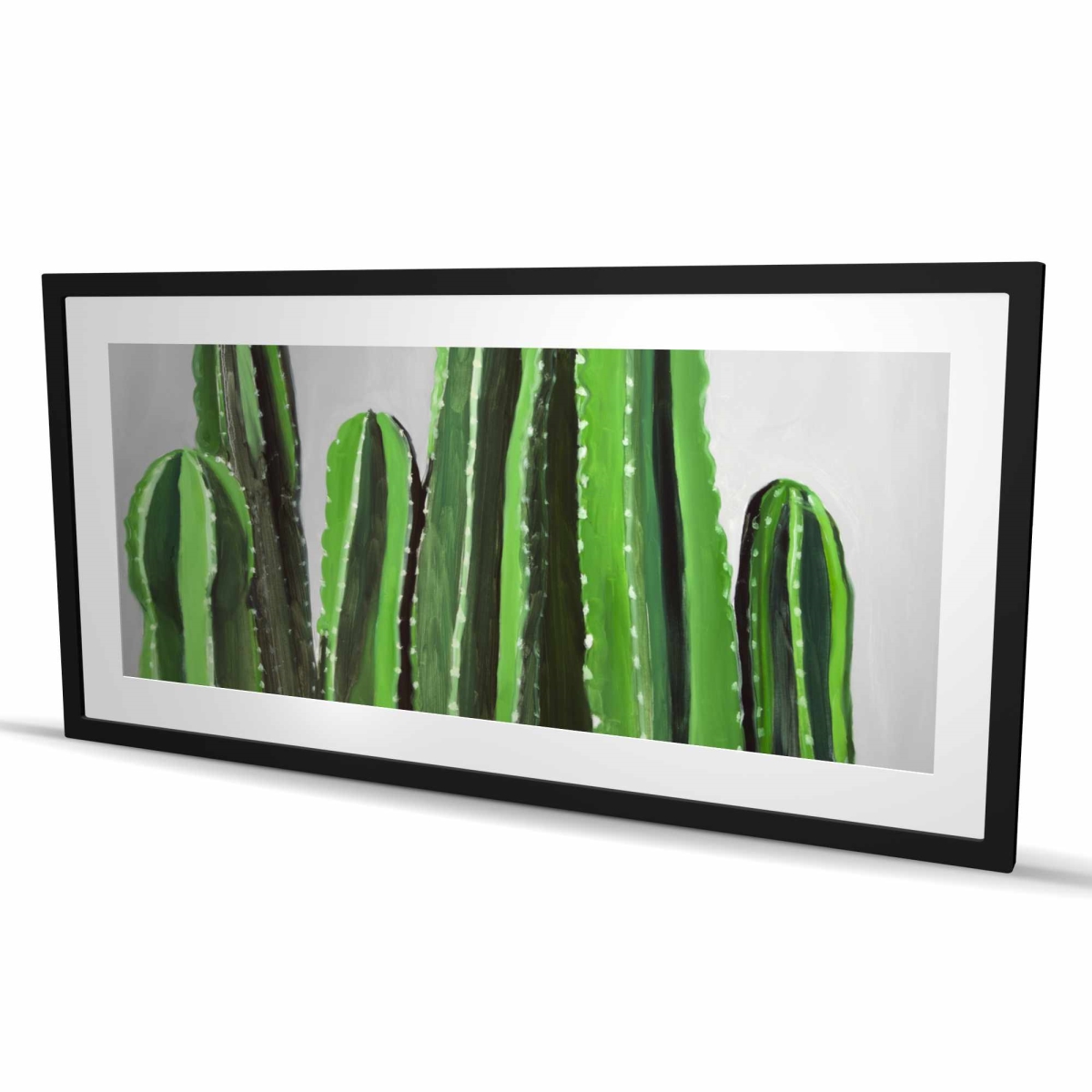 C1FM2448CH40Y2 24 x 48 in. Cactus Candles - Flowers Kitchen Framed Matted Print Decor