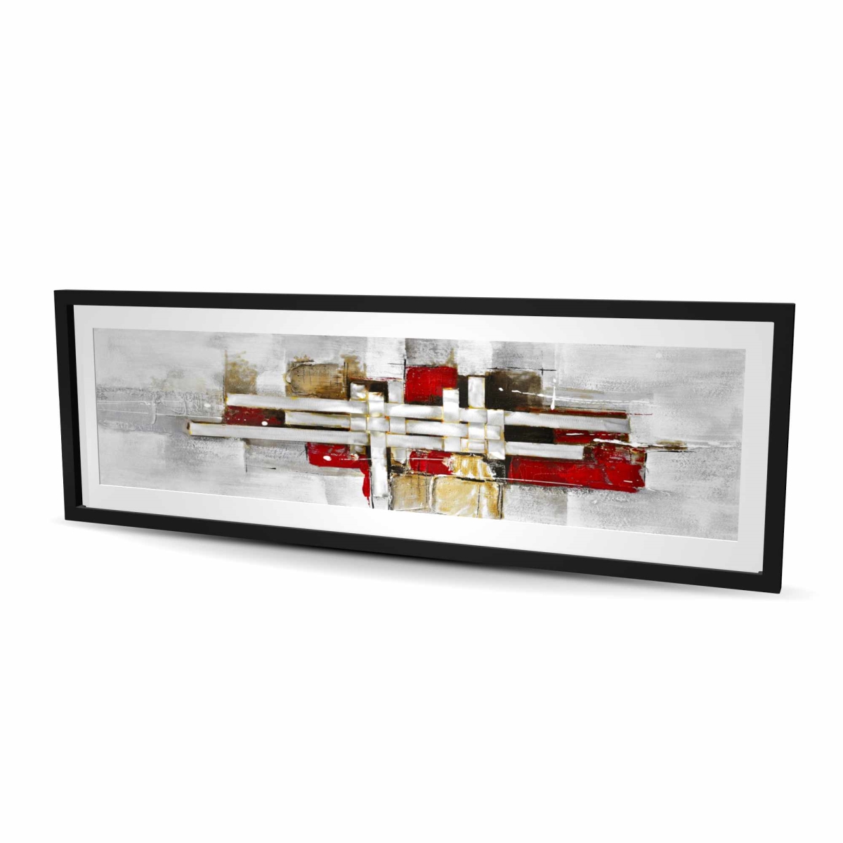 C1FM2060C8K420 20 x 60 in. Abstract Intertwining Shapes - Gray Bedroom Framed Print
