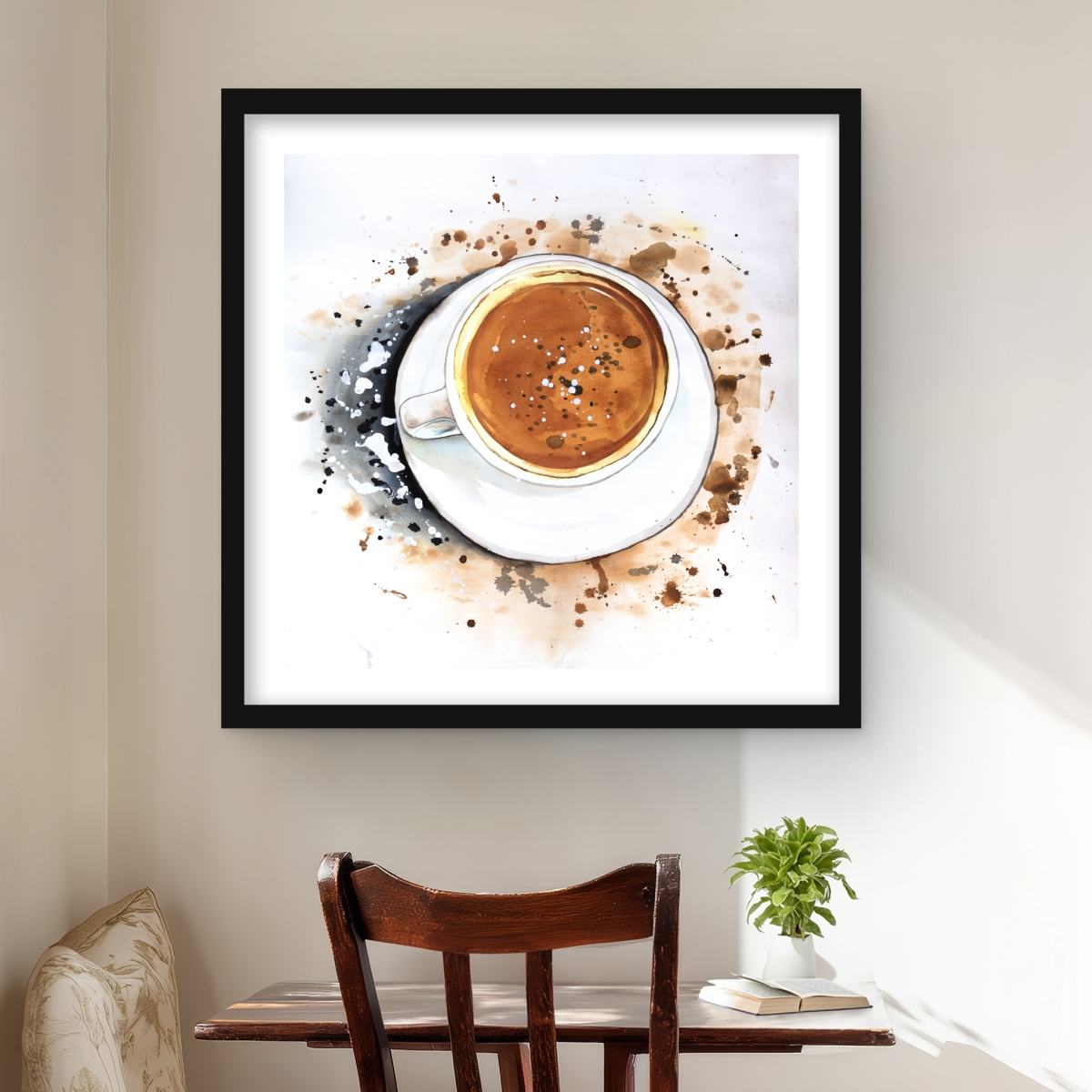 C1FM2424AM35TT 24 x 24 in. Cappuccino Refreshing - Brown Holidays Framed Matted Print