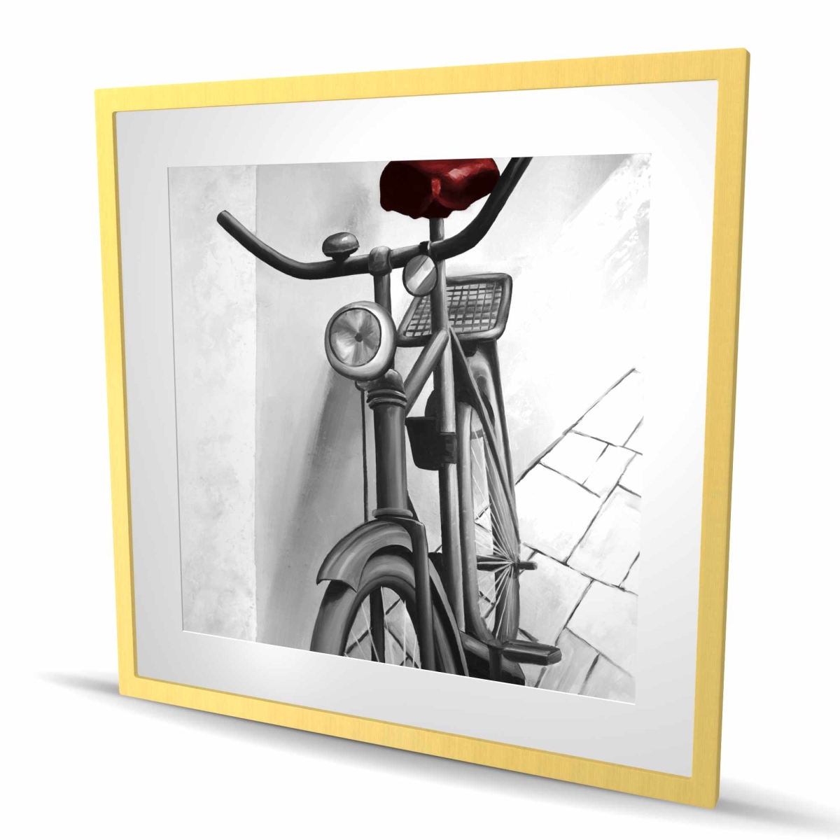 C1FM3636R7WCN7 36 x 36 in. Abandoned Bicycle - White Framed Matted Print for Home Decor