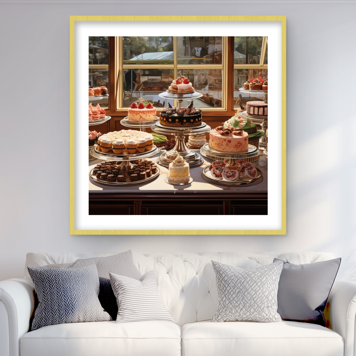 C1FM3636T5CDDQ 36 x 36 in. Feast - White Kitchen Framed Matted Print for Home Decor