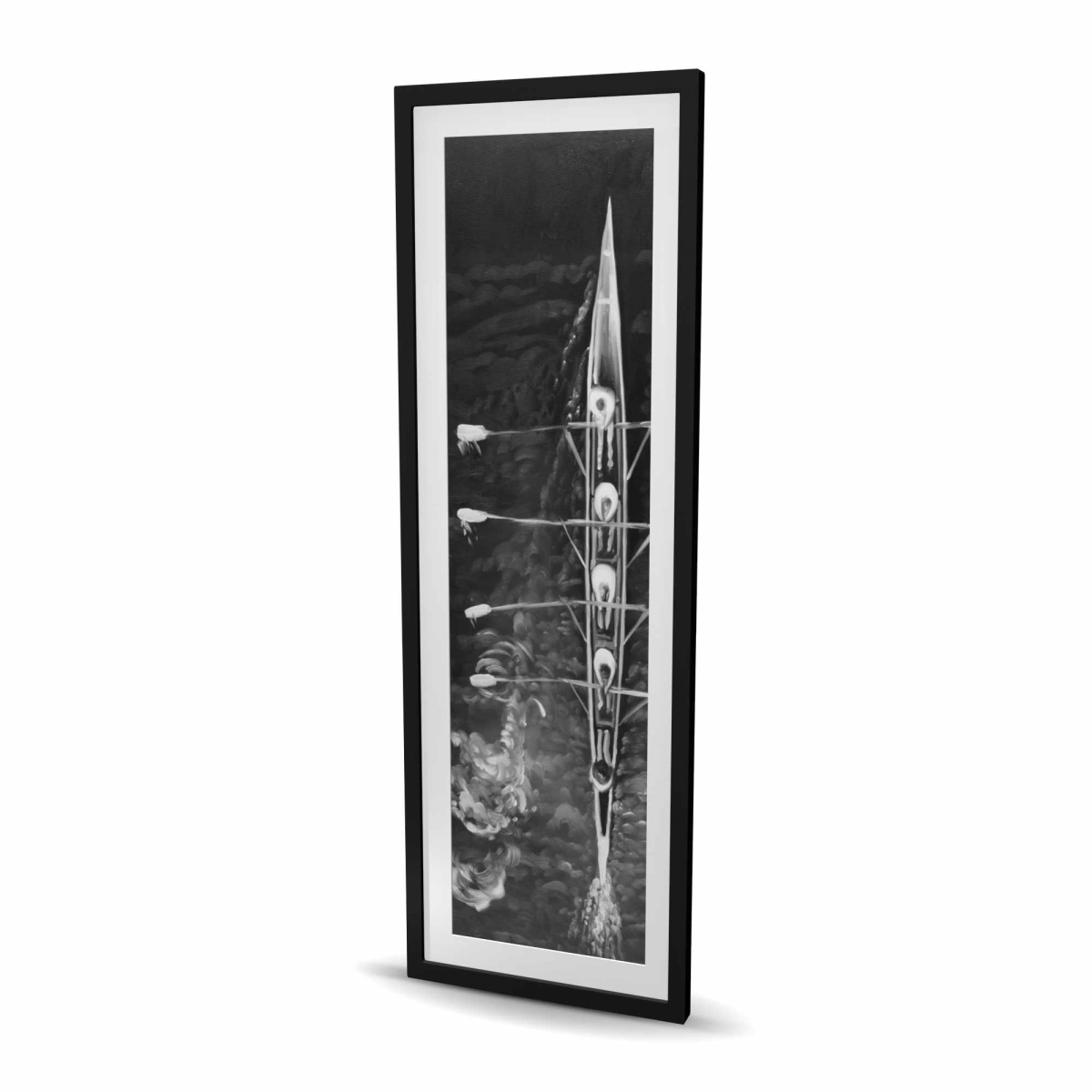 C1FM2060JWWG93 20 x 60 in. Rowing Boat - Man Cave Sports Print - Framed Matted Decor