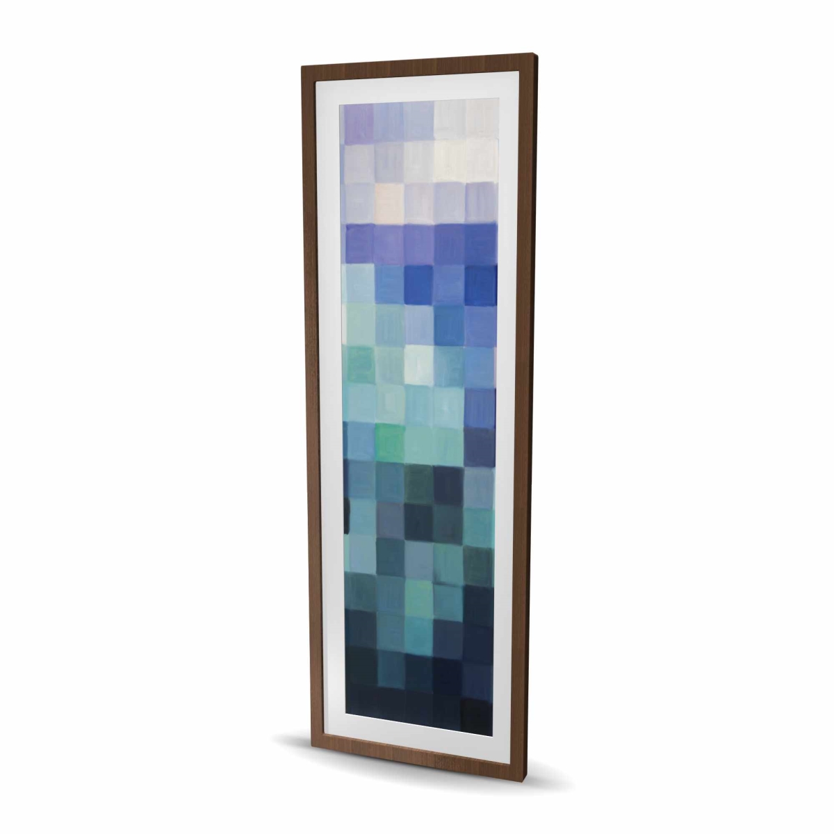 C1FM2060CPOU2J 20 x 60 in. Pixelized Landscape - Bedroom Blue Framed Matted Print Decor