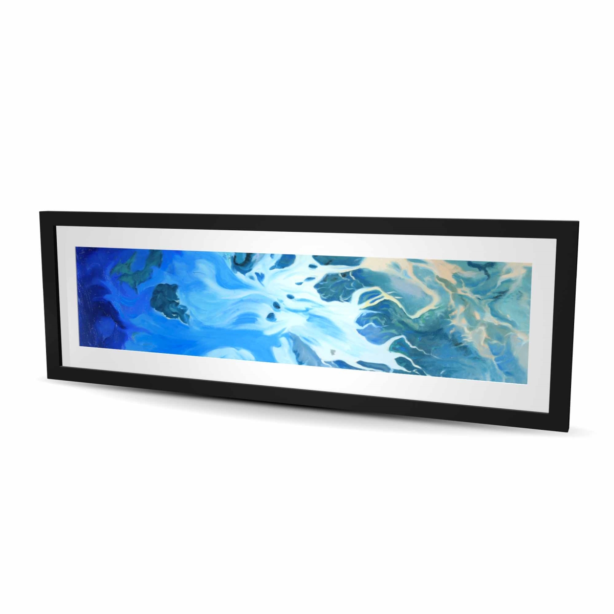 C1FM1648M2PC82 16 x 48 in. Satellite View of Mergui Islands - Framed Matted Print Decor