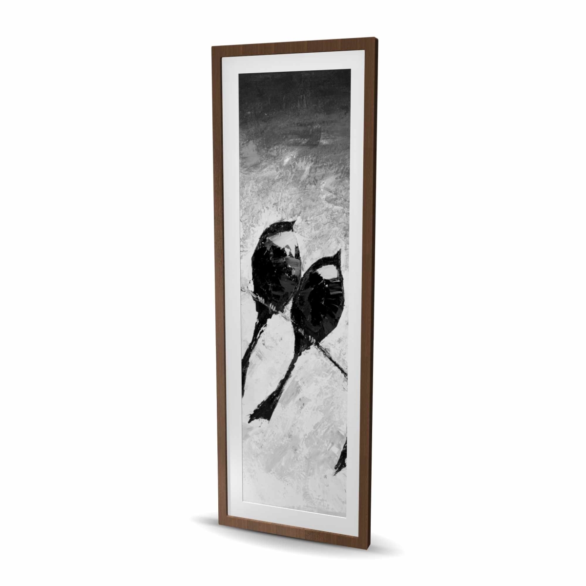 C1FM2060G4AD6I 20 x 60 in. Five Birds Perched - Framed Matted Print for Home Decor