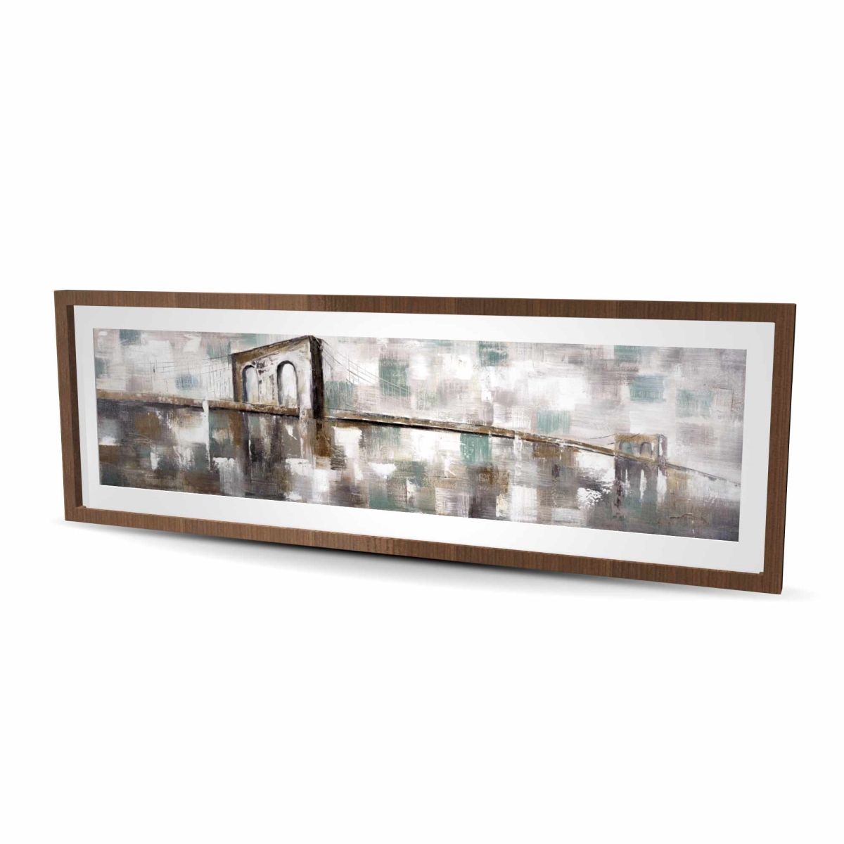 C1FM2060GX0OMF 20 x 60 in. Abstract Paint Spotted Bridge - Framed Matted Print Decor