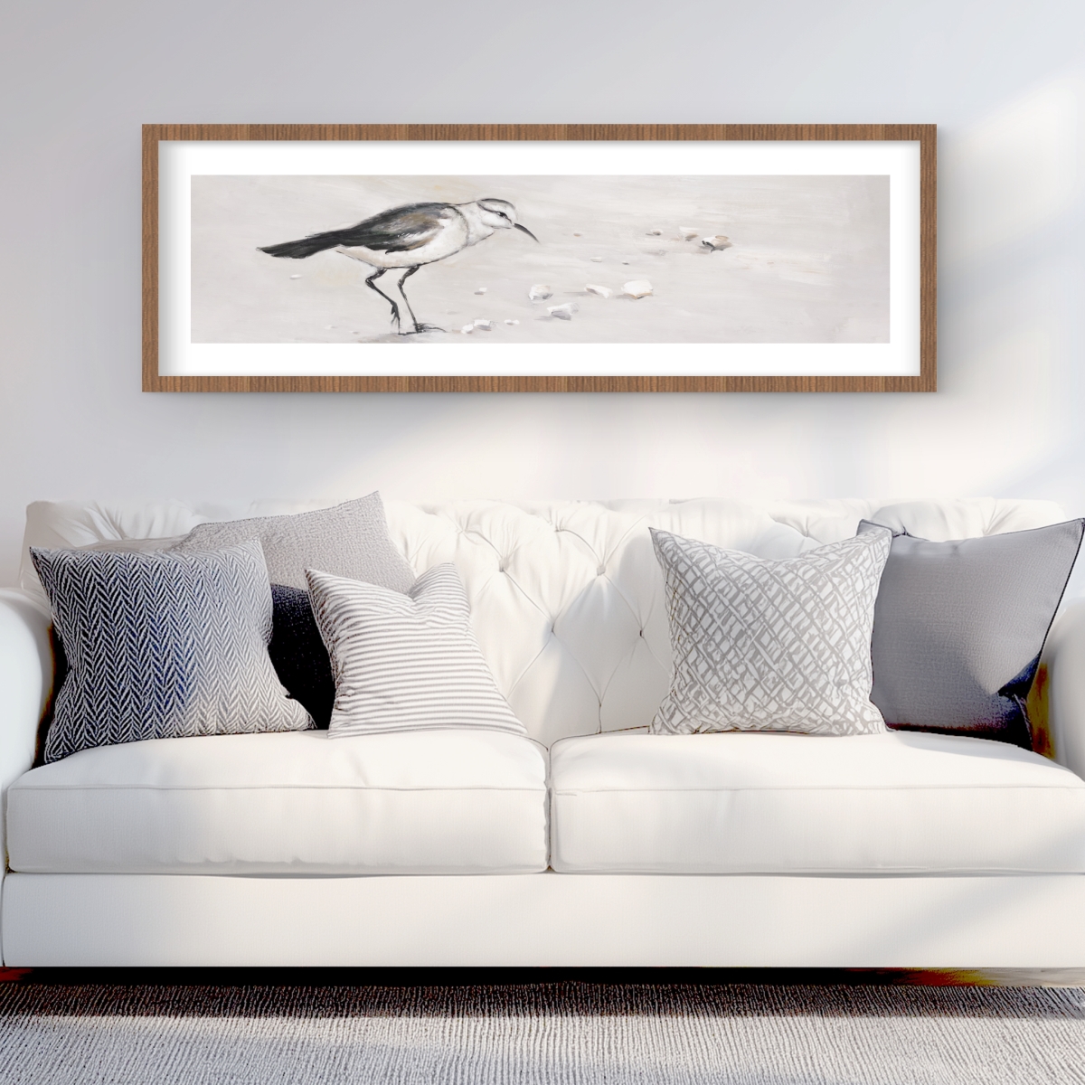 C1FM1648UPQLAB 16 x 48 in. Semipalmated Sandpiper Framed Matted Print - Coastal Decor