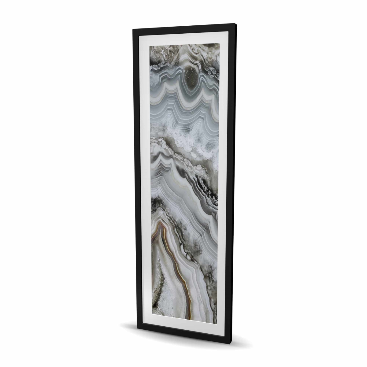 C1FM2060MOH7WM 20 x 60 in. Abstract Geode - Hyperrealist Framed Matted Print for Decor