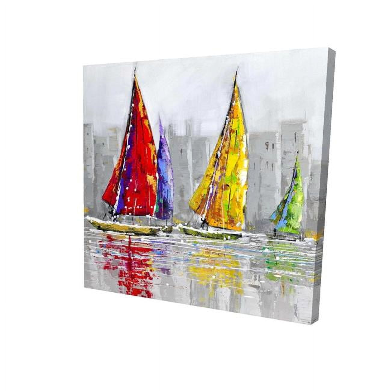 16 x 16 in. Sailboats in the Wind-Print on Canvas