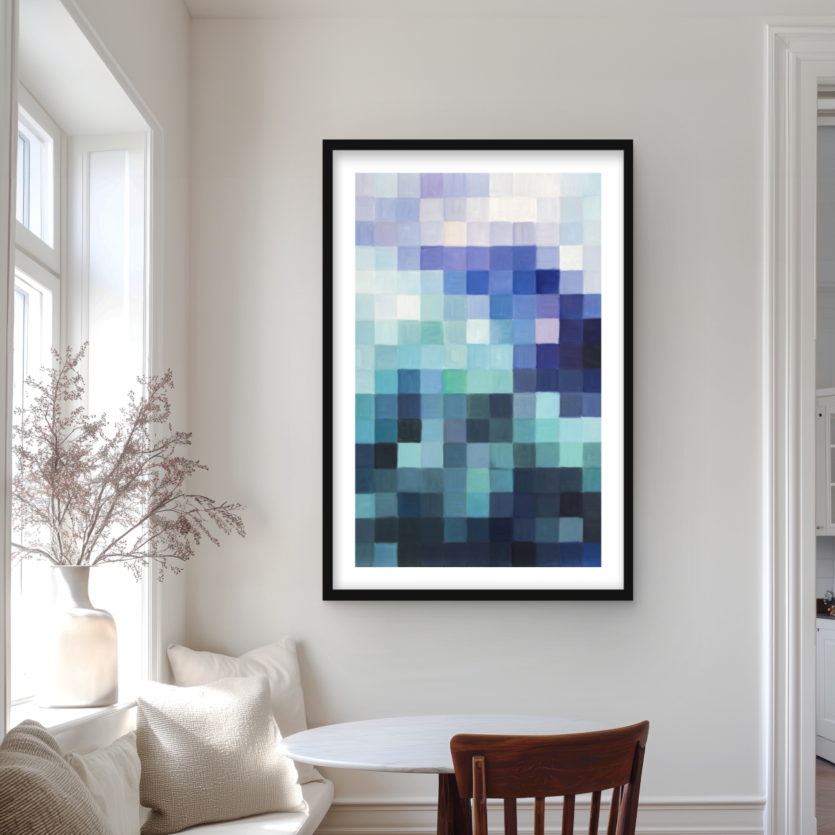 C1FM2436ZQEBSF 24 x 36 in. Pixelized Landscape - Abstract Modern Framed Print for Decor