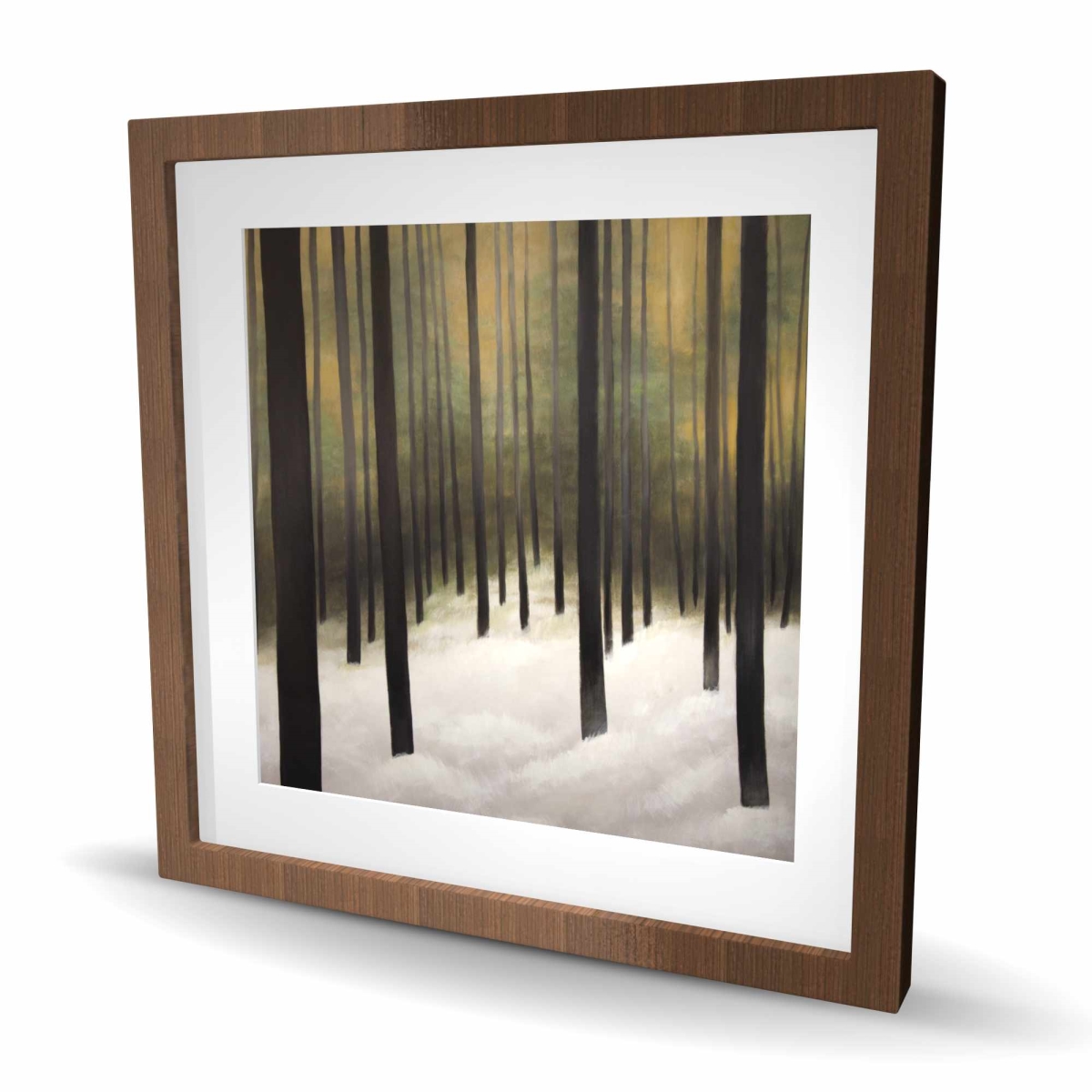 C1FM2424KOMPLV 24 x 24 in. Silent Forest - Framed Matted Print for Holiday Home Decor