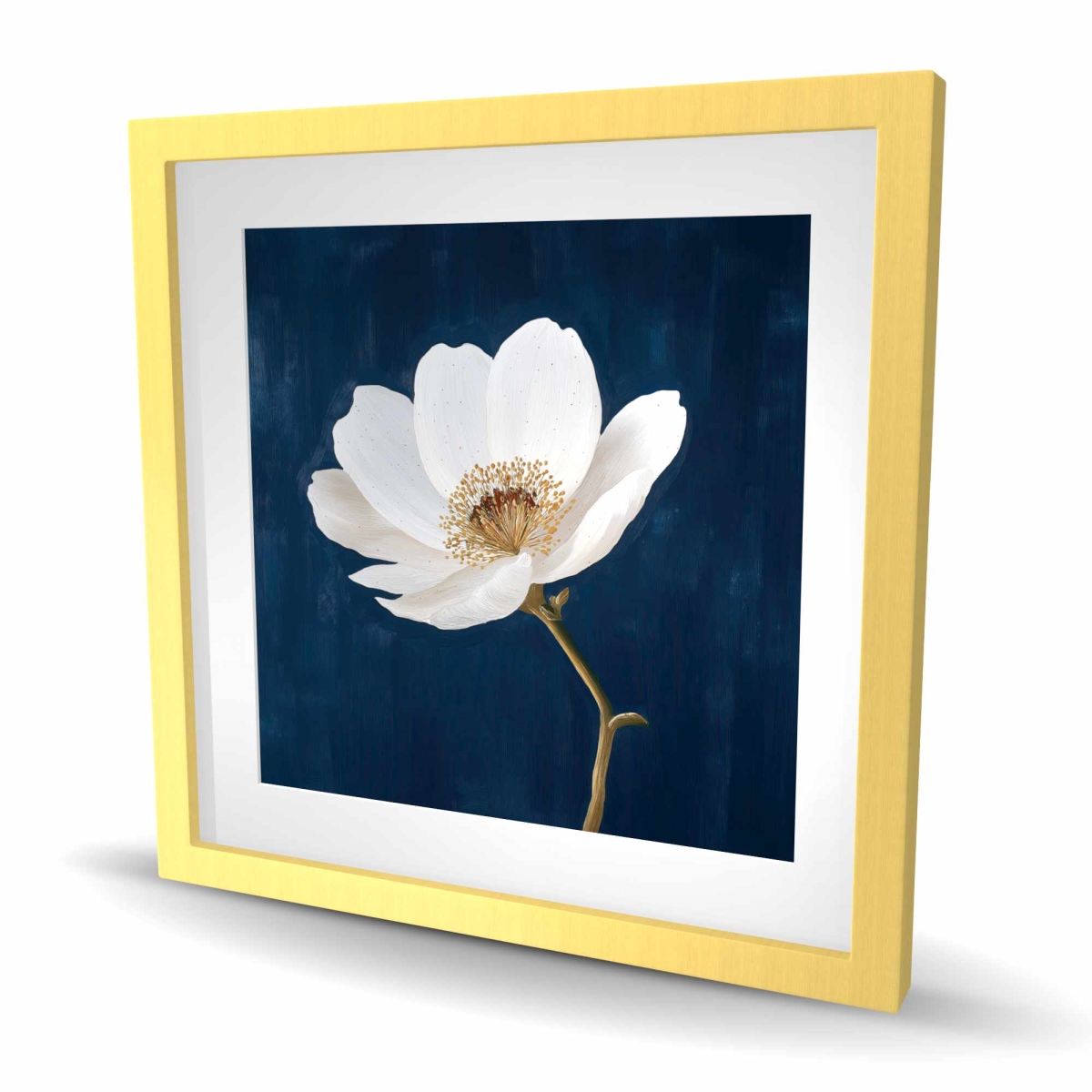 C1FM2424ALM2XR 24 x 24 in. Crooked Branch - Beige Floral Botanical Framed Print Decor