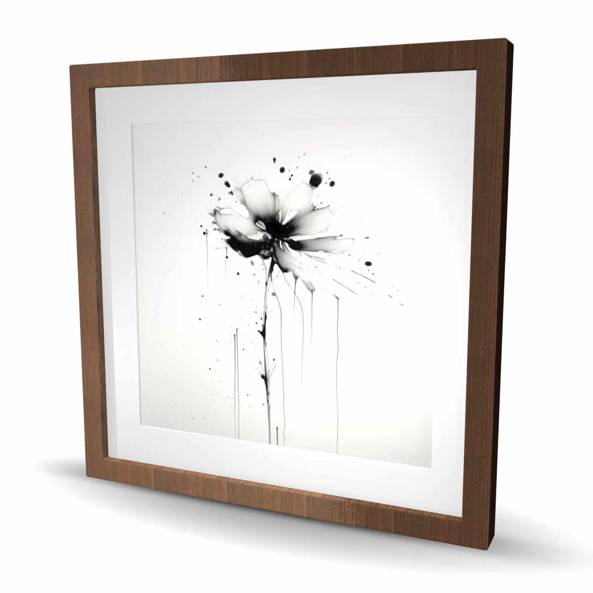 C1FM2424G07YR4 24 x 24 in. Exploding Flower - Framed Matted Print for Bedroom Decor