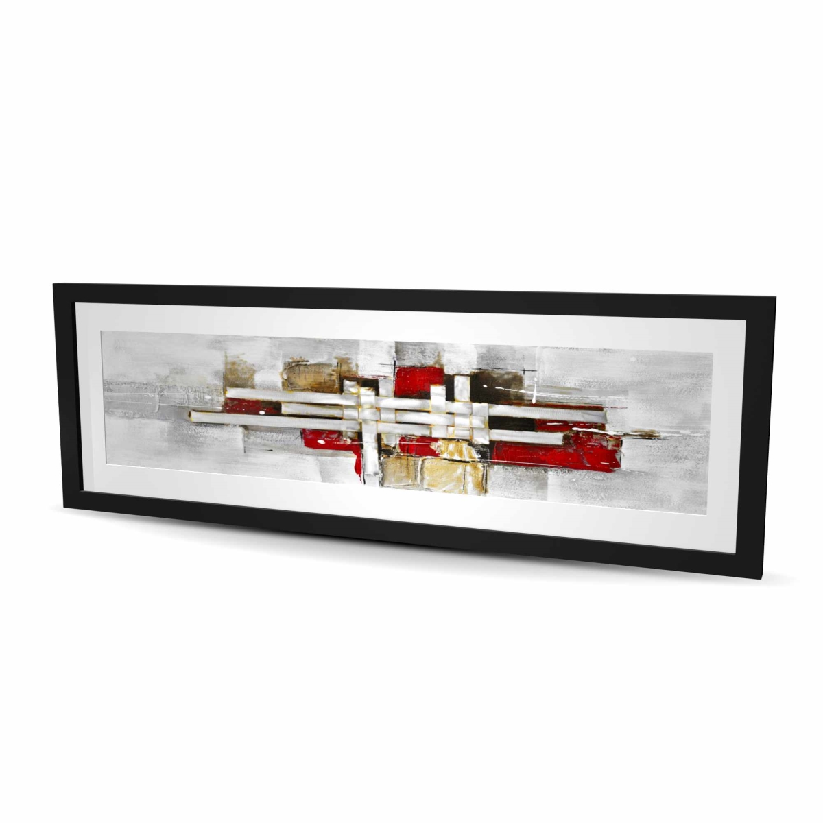 C1FM1648P6OFQ2 16 x 48 in. Abstract Intertwining Shapes - Bedroom Framed Matted Print